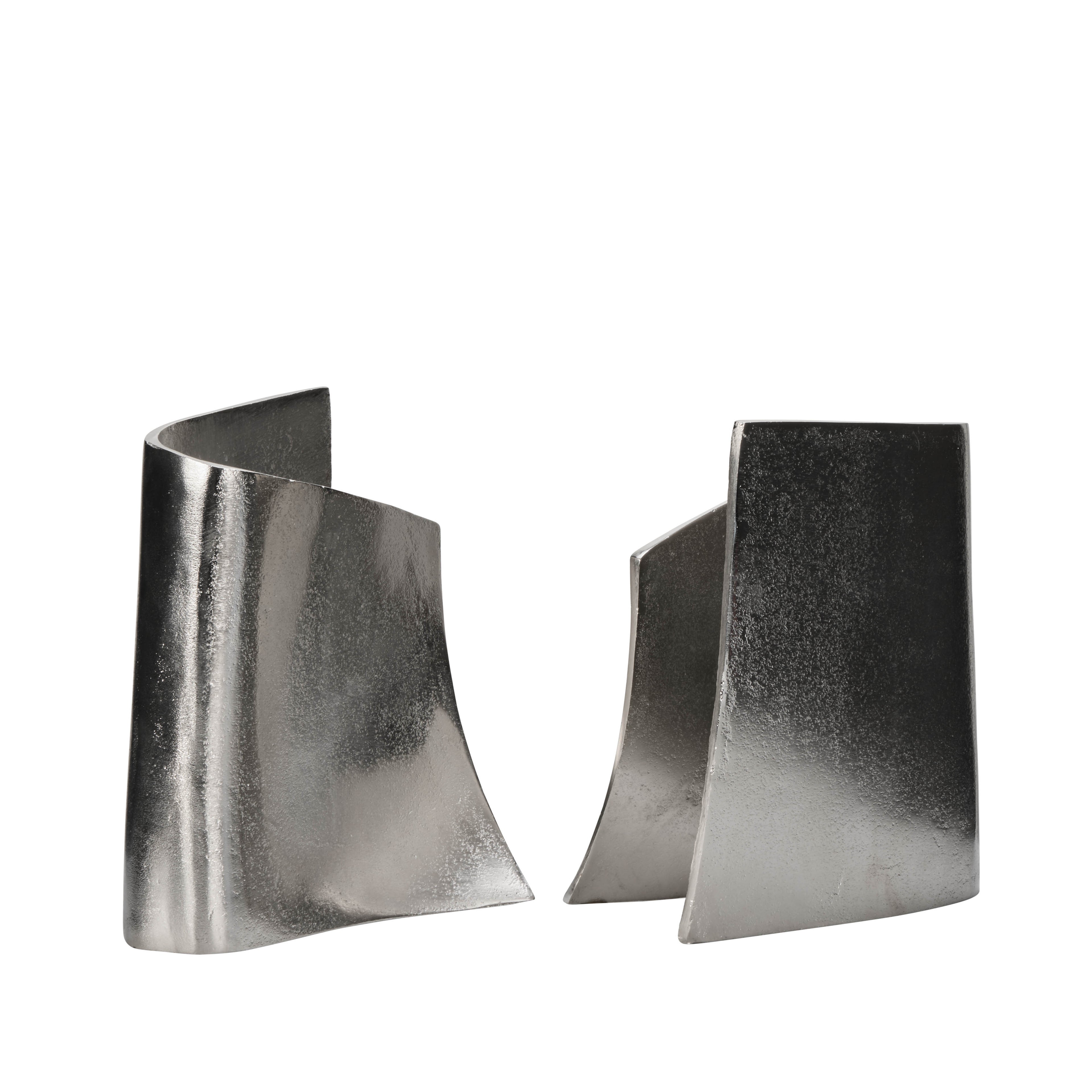 Grand Designs Arden Bookends 2pcs Set Raw Nickle