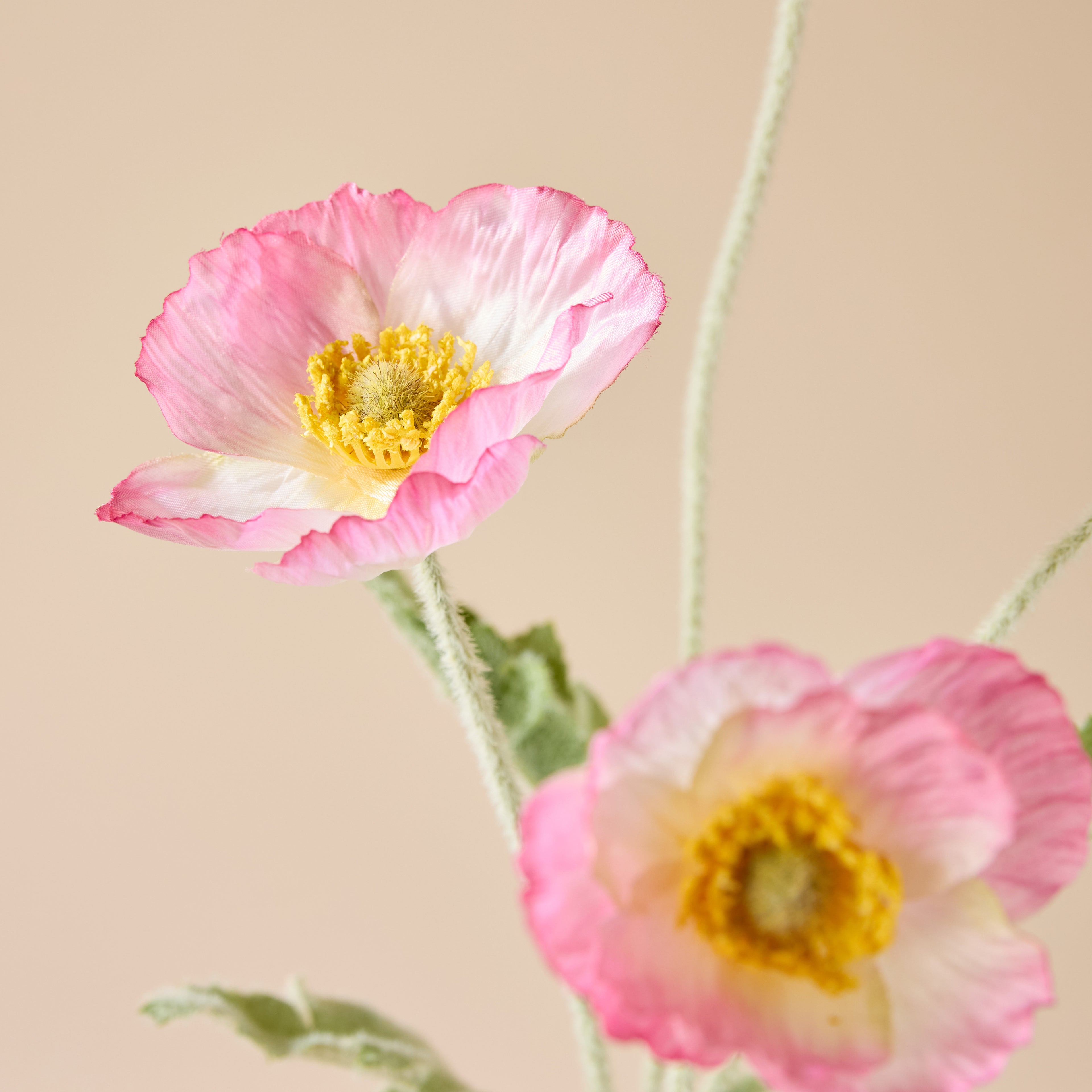Faux Poppy Spray | Light Pink - 60cm