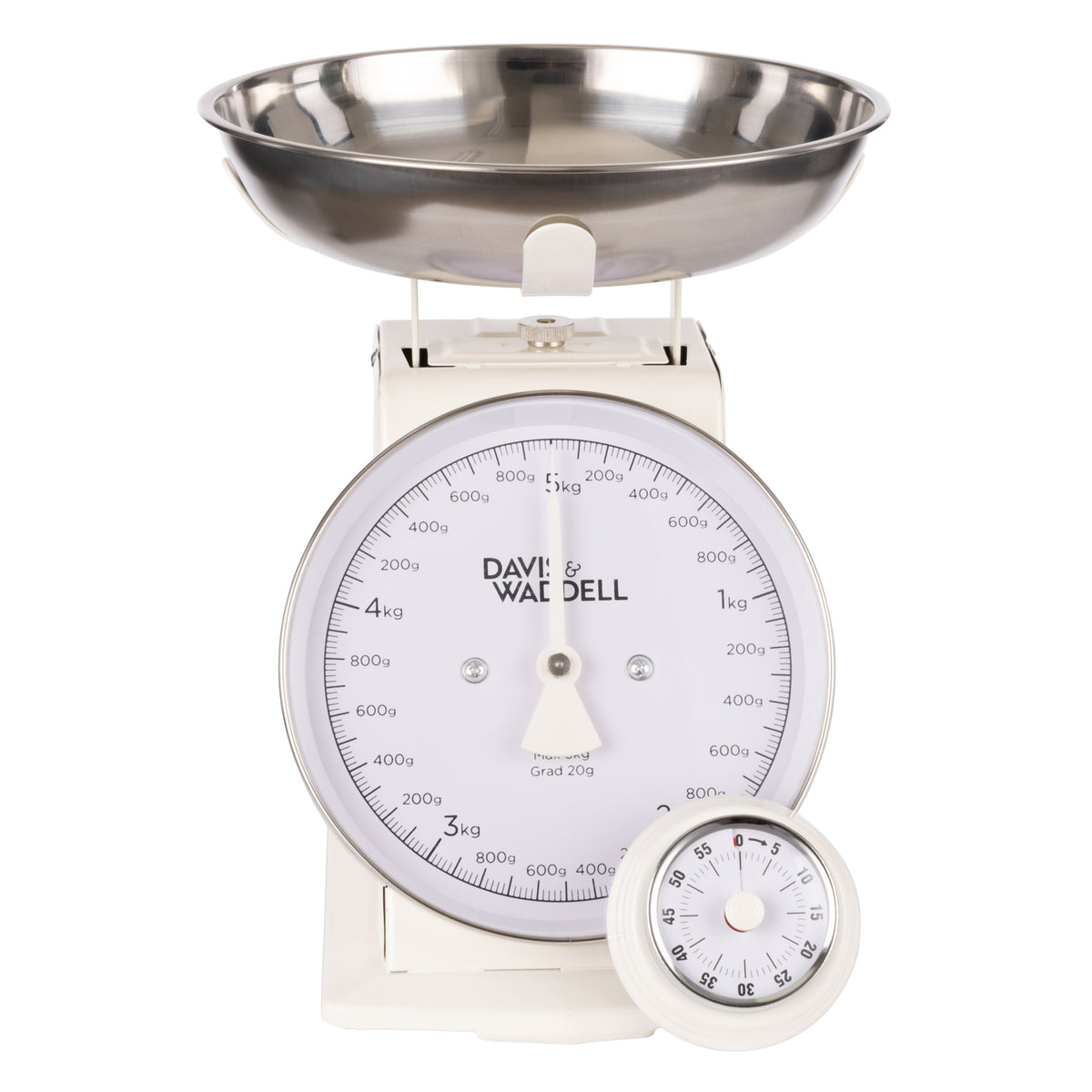 Davis & Waddell Newbury Mechanical Timer and Scale 2pcs Set Cream