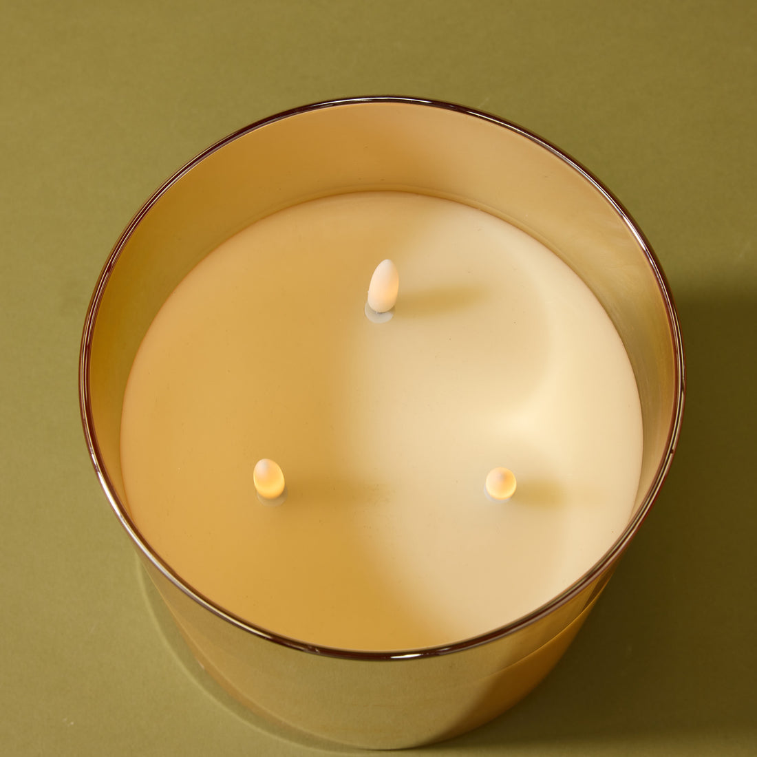 Amber Triflame LED Candle | 15cm