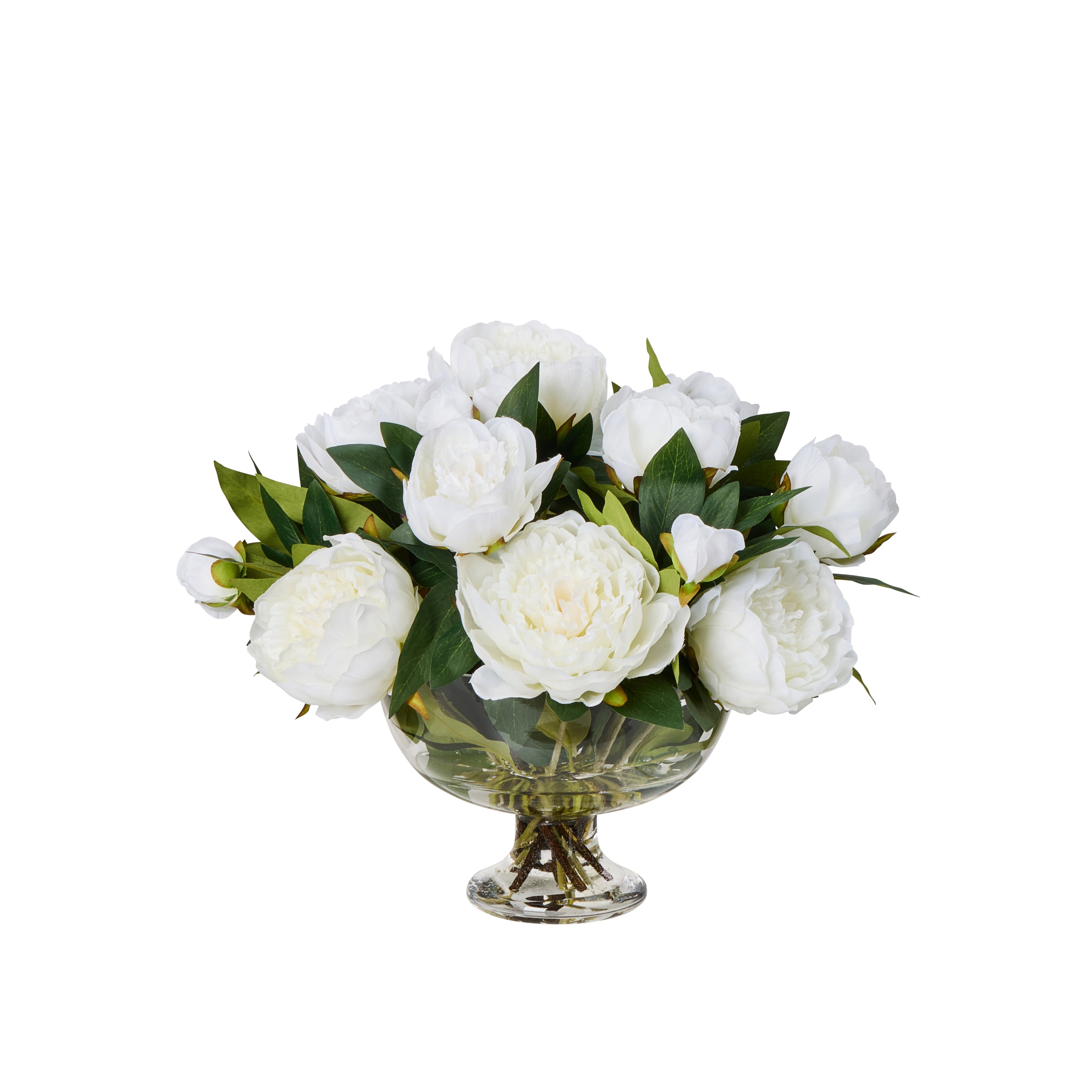 Faux Peony Mix-Dahia | White - 36cm