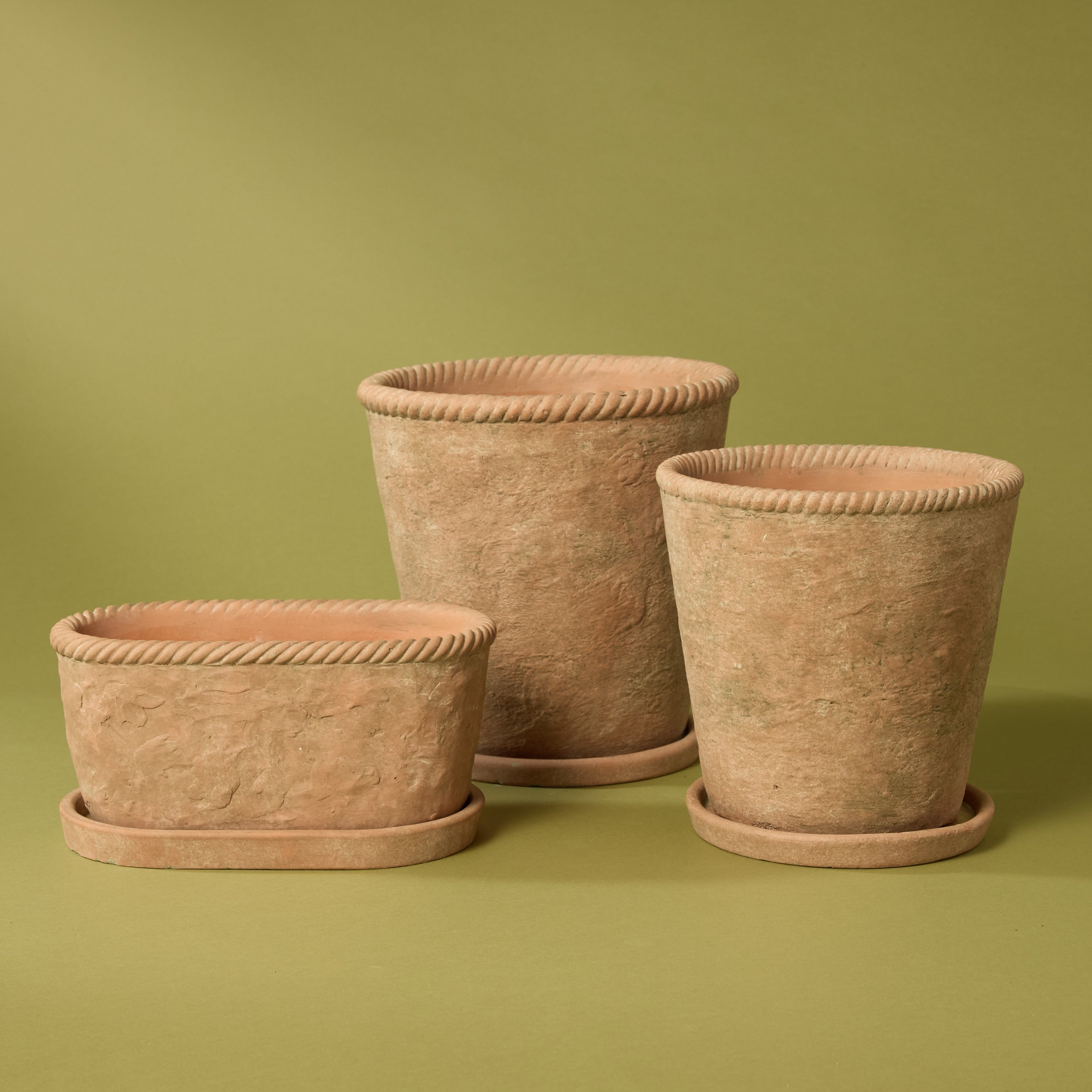 Chinon Pot With Saucer | Brown - 22cm