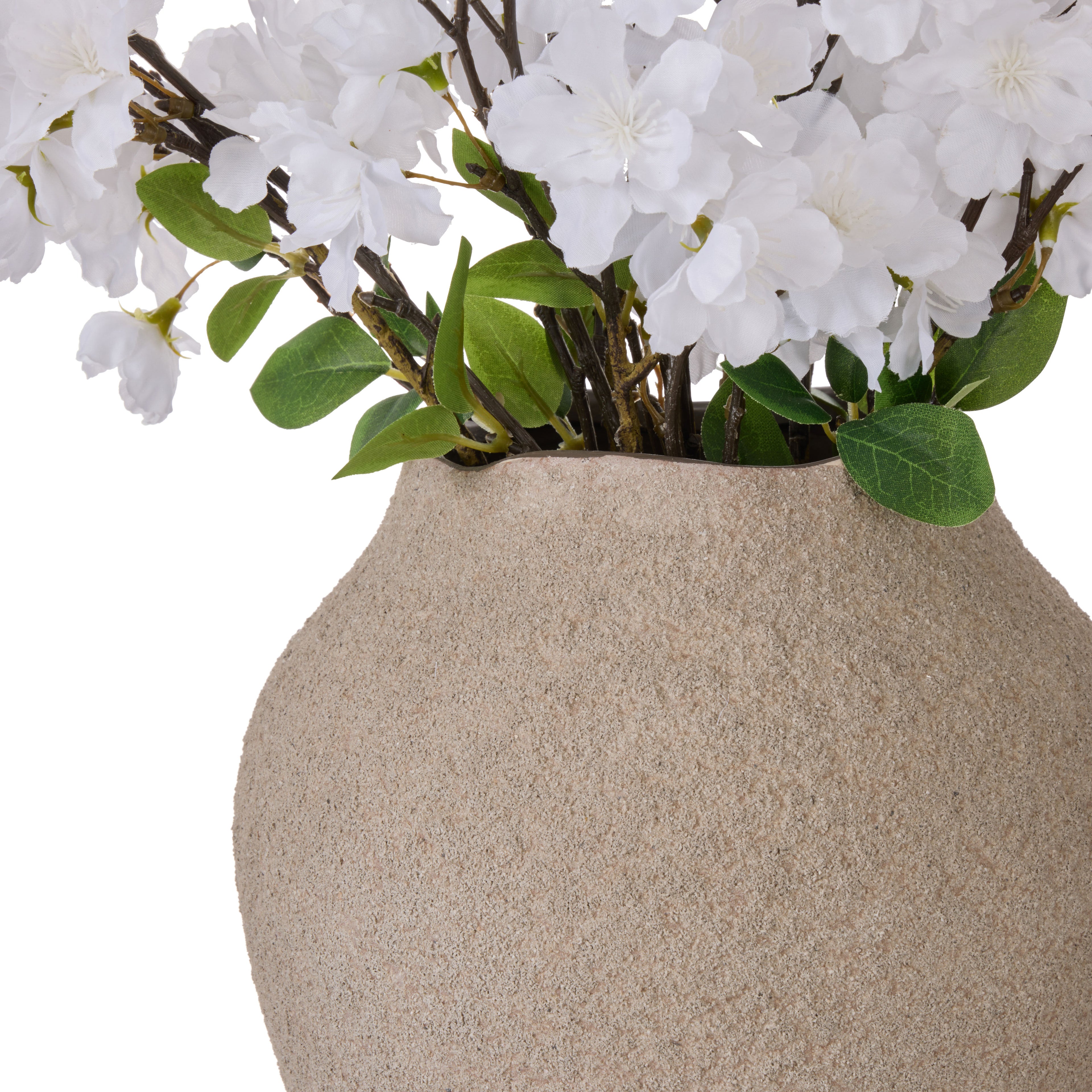 Faux Cherry Blossom - Elsie Vessel | White - 75cm