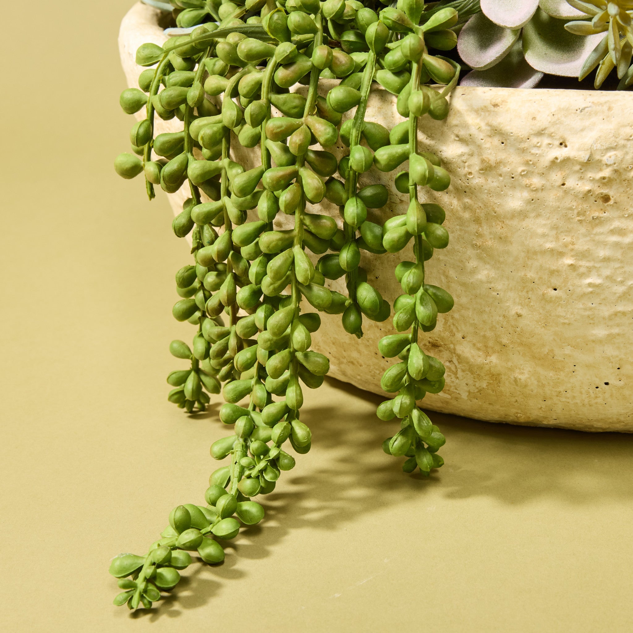 Faux Succulent Garden - Textured Cement Pot | 30cm