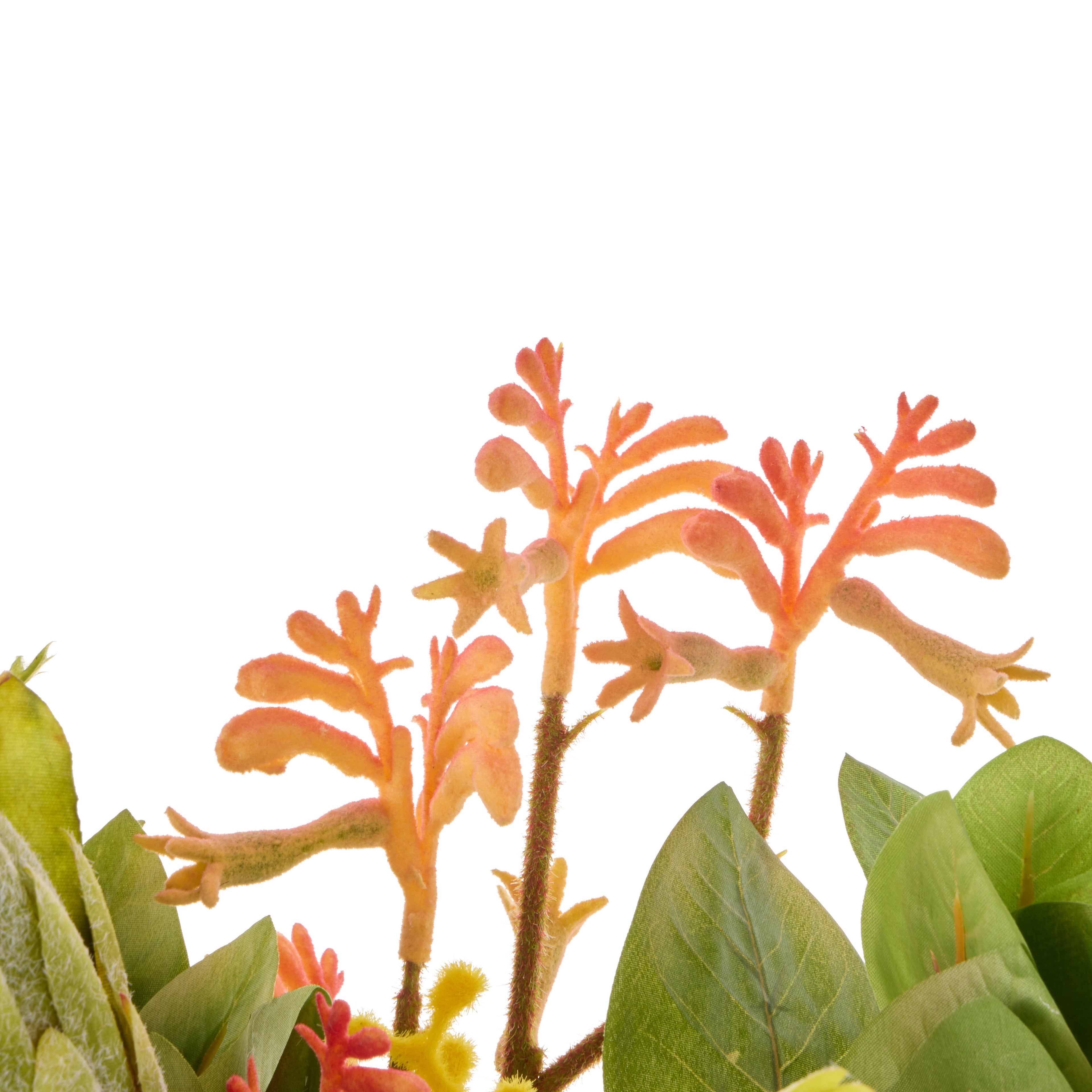Faux Wattle Native Mix - Pail Vase | Yellow- 44cm
