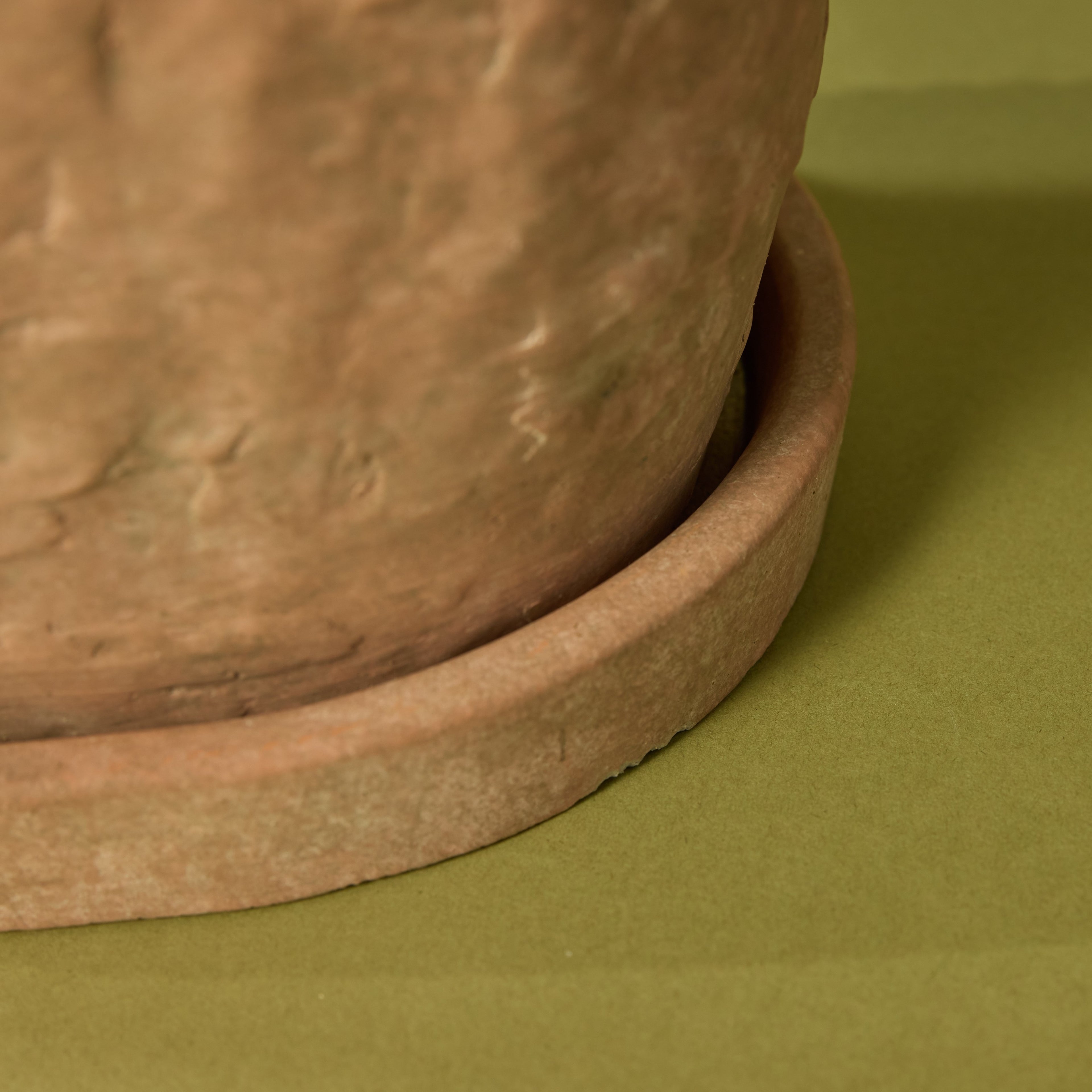 Chinon Oval Pot With Saucer | Brown - 27x16cm