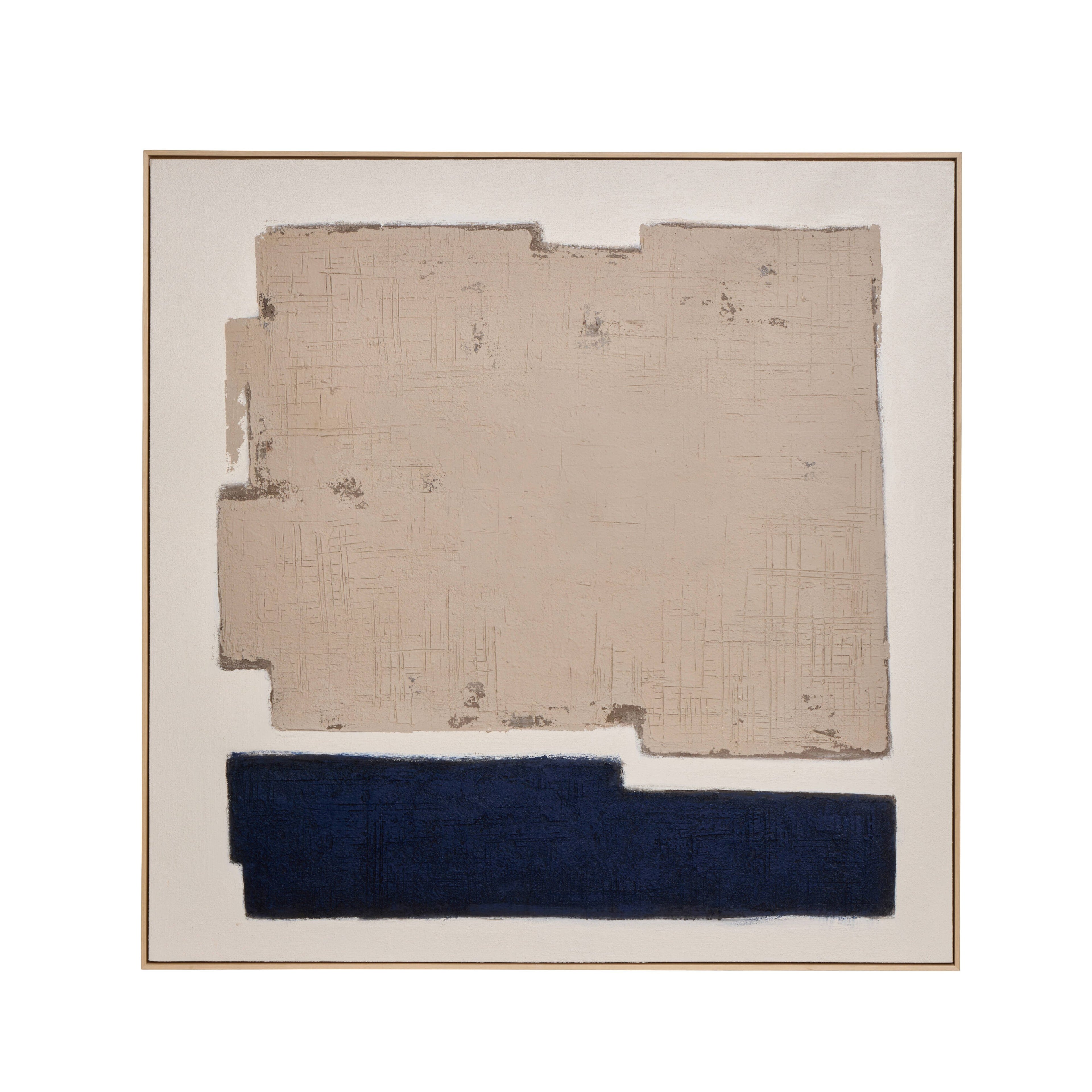 Amalfi Earthen Strata Hand Painted Wall Art Blue & Beige