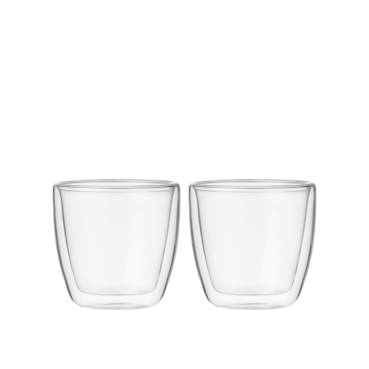Leaf & Bean Double Wall Glass 2pcs Set Clear