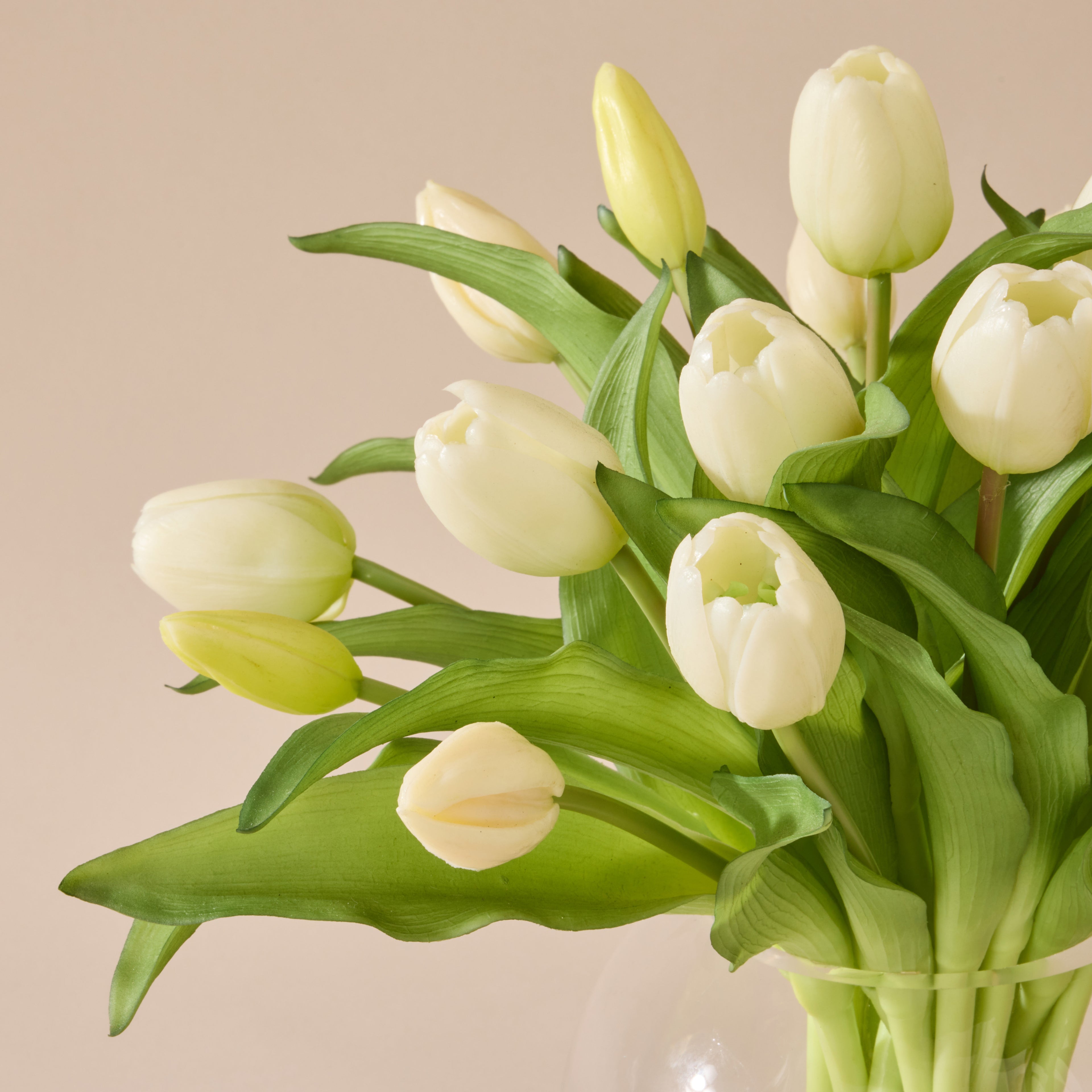 Faux Tulip Bunch - Phoebe Vase | White - 32cm