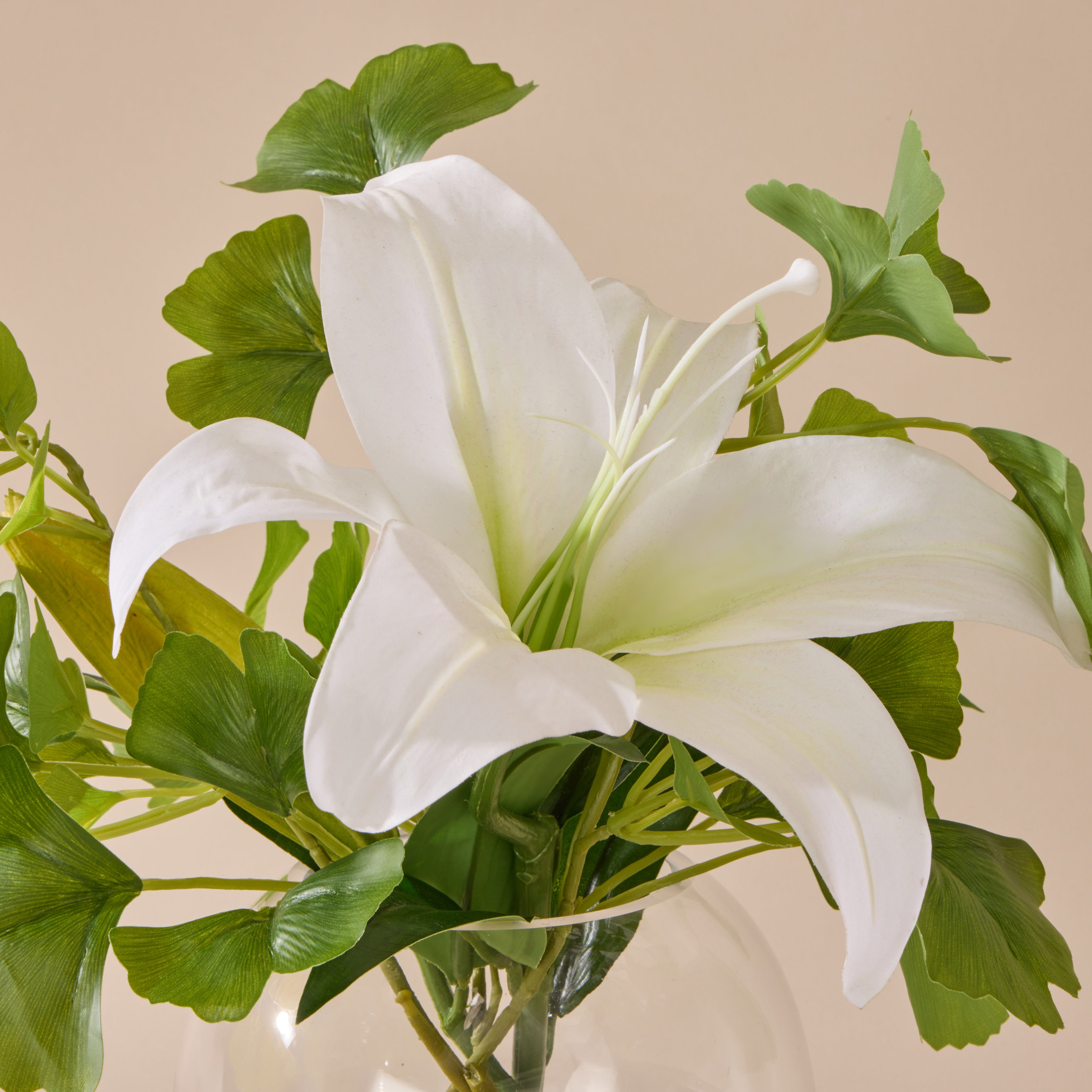 Faux Casa Lily Ginkgo - Phoebe Vase | White - 32cm