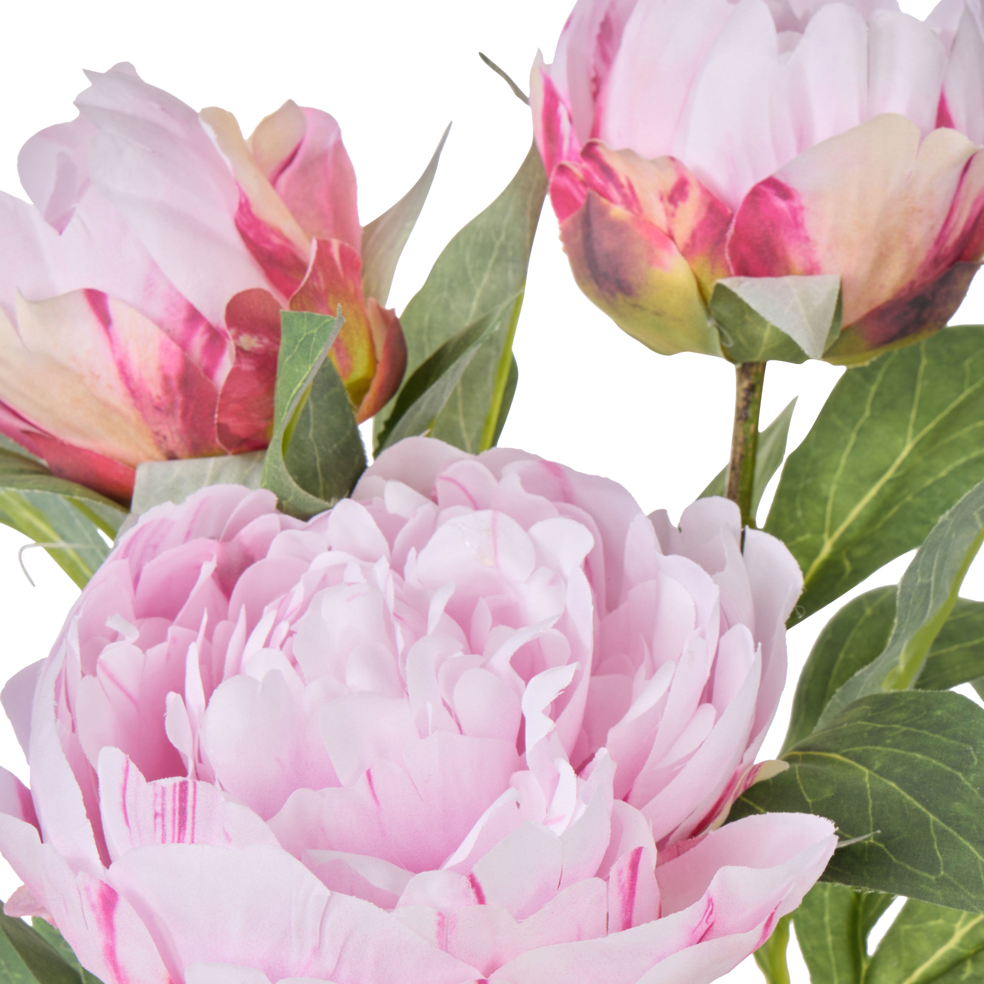 Faux Peony Plant - Tub Pot | Light Pink - 29cm