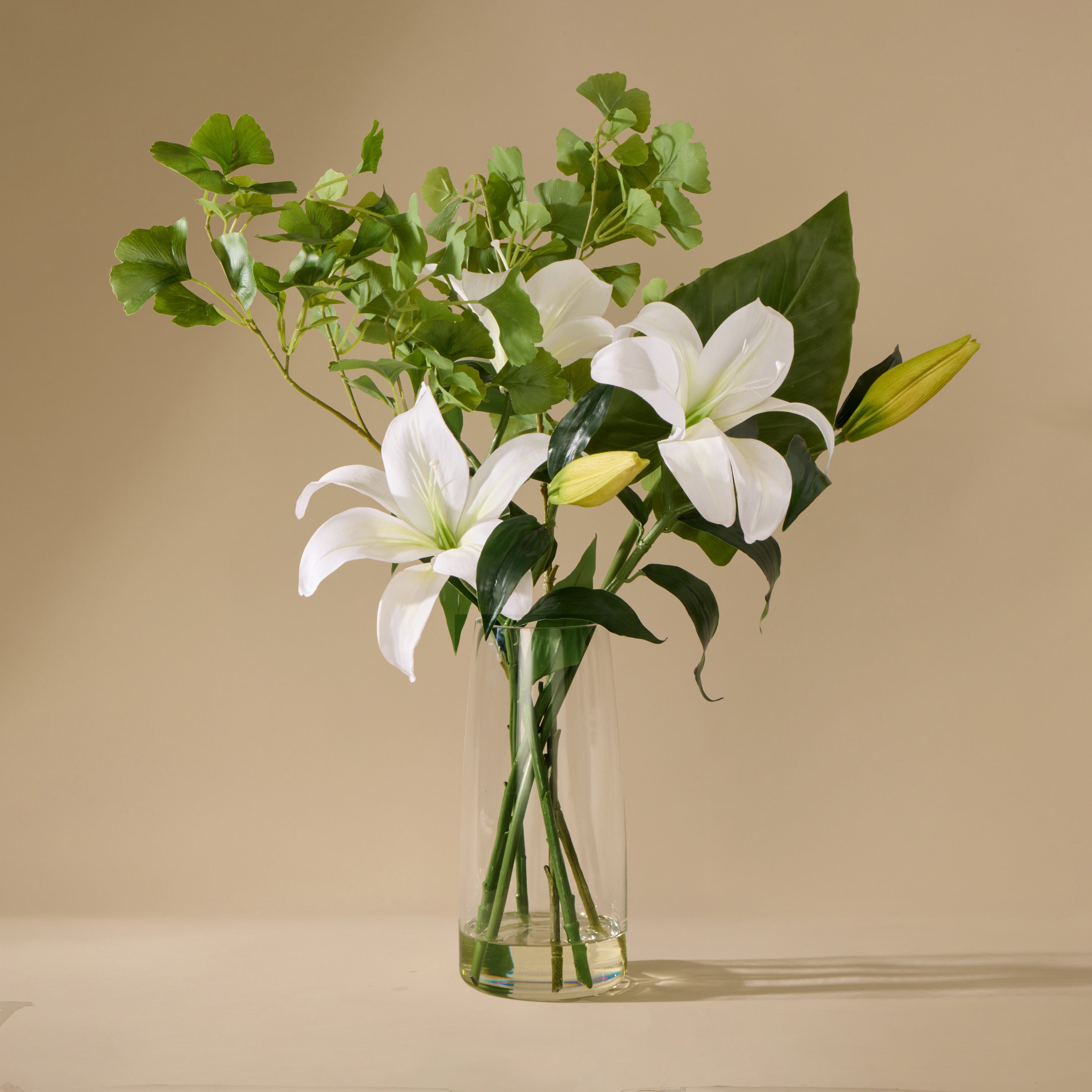 Faux Casa Lily Gingko - Alana Vase | White - 80cm