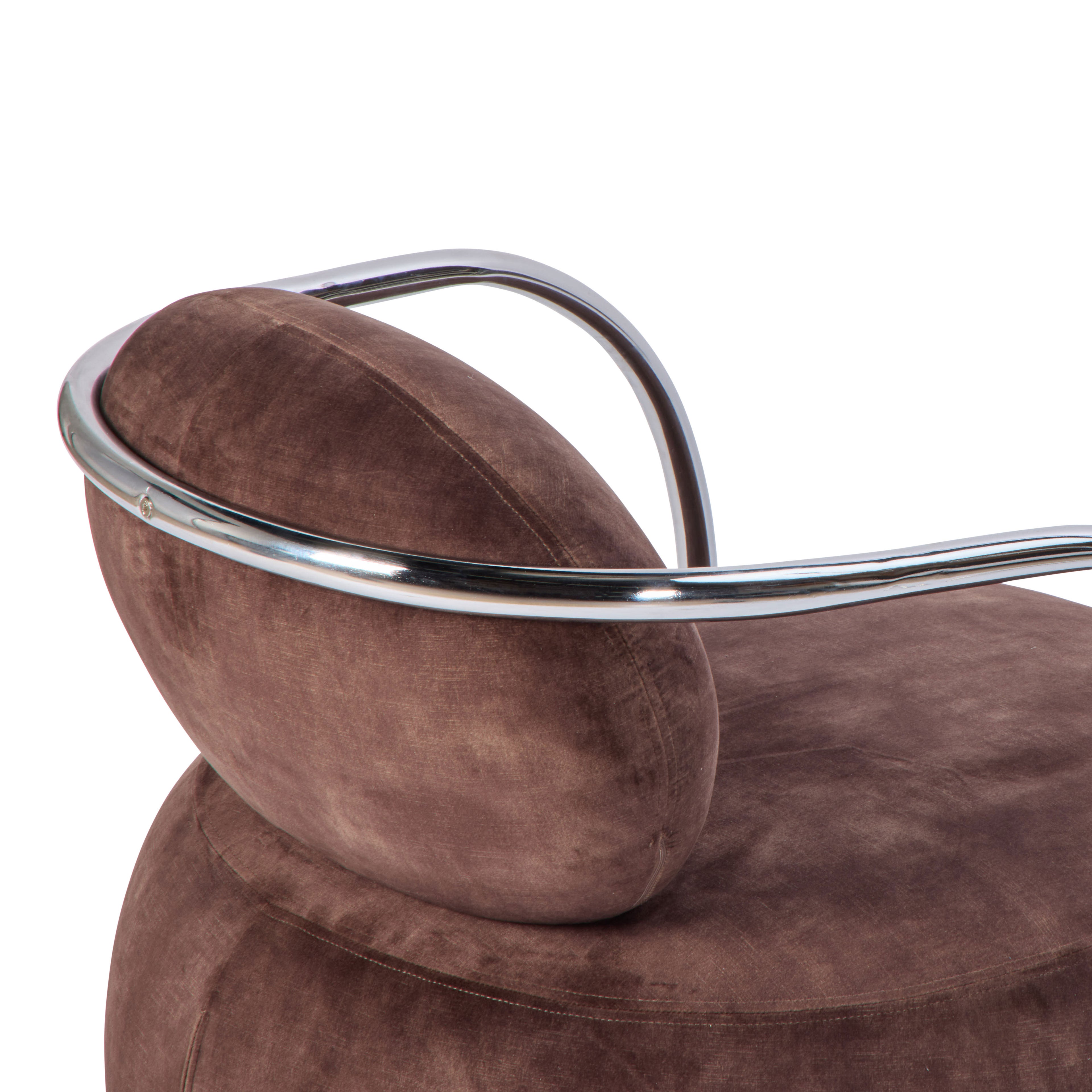 Grand Designs Jex Armchair Antique Brown & Brushed Chrome