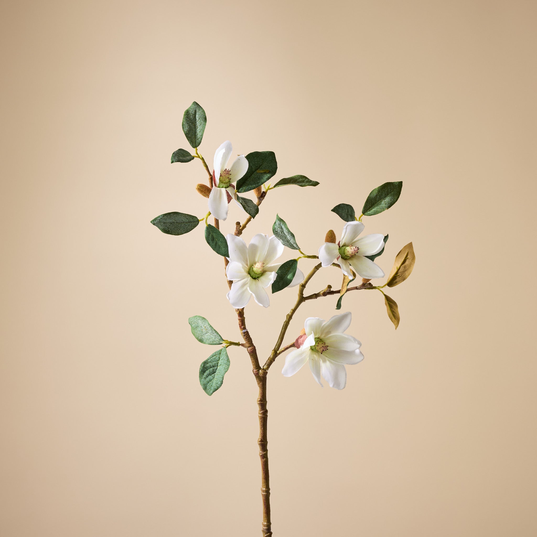 Faux Mini Magnolia Stem | White - 46cm