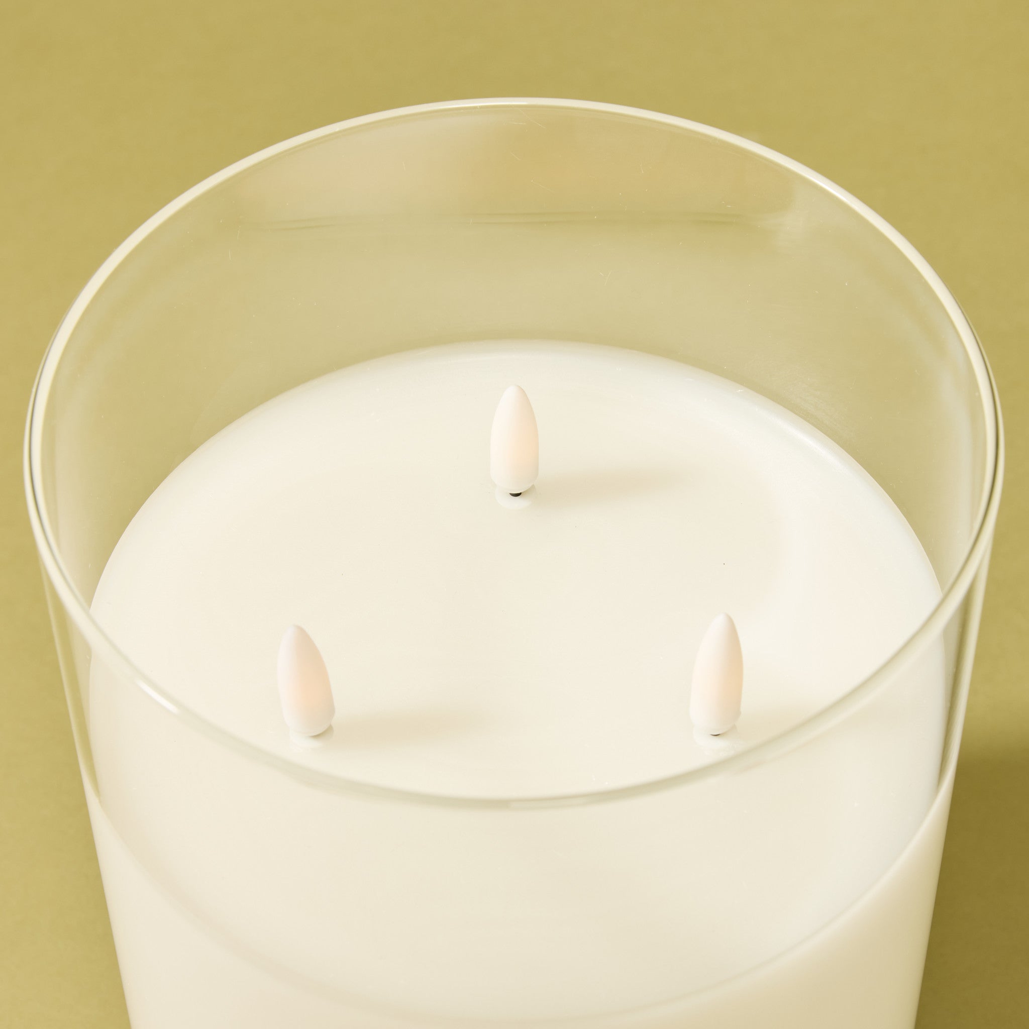 Glass Triflame LED Candle | 20cm