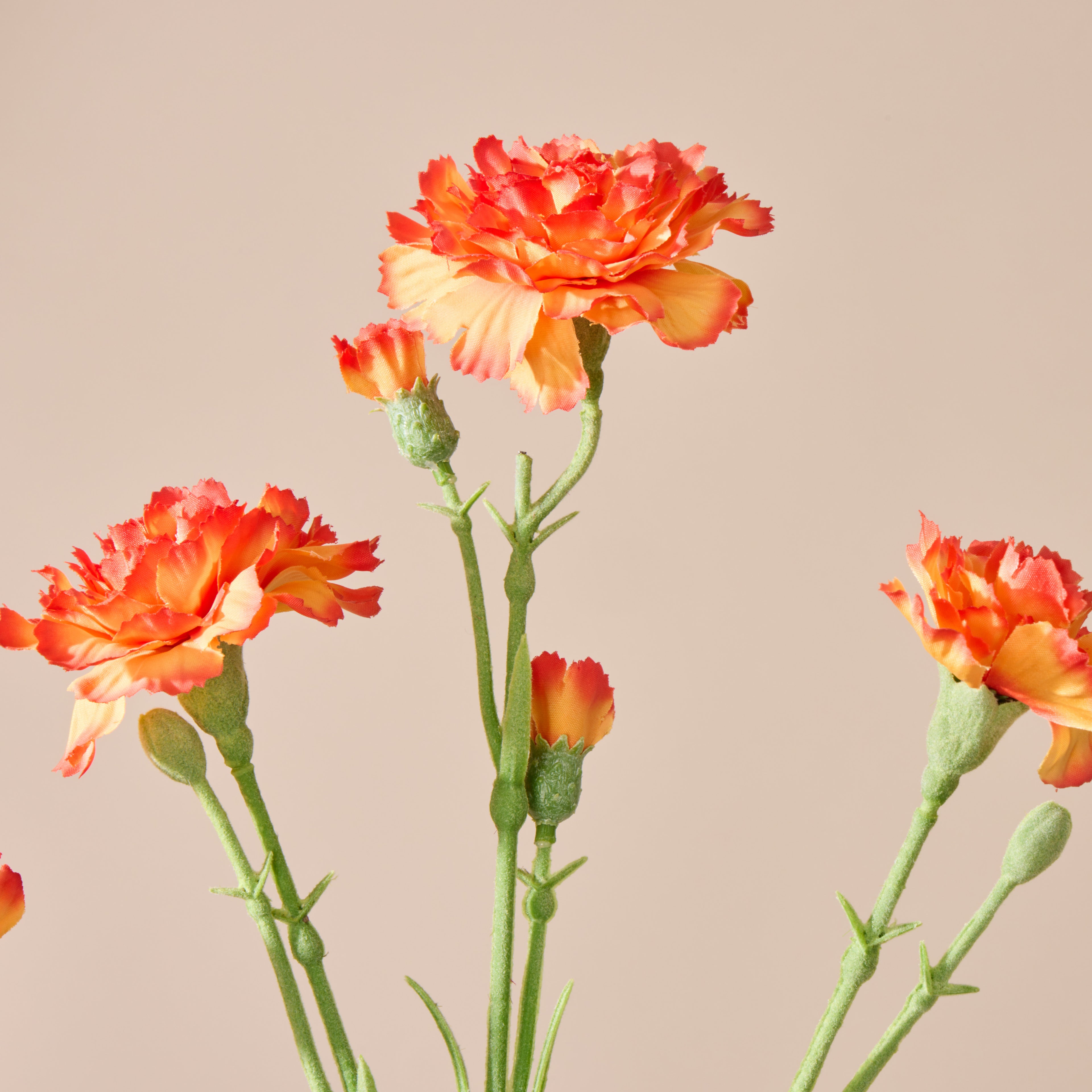 Faux Carnation Spray | Orange - 62cm