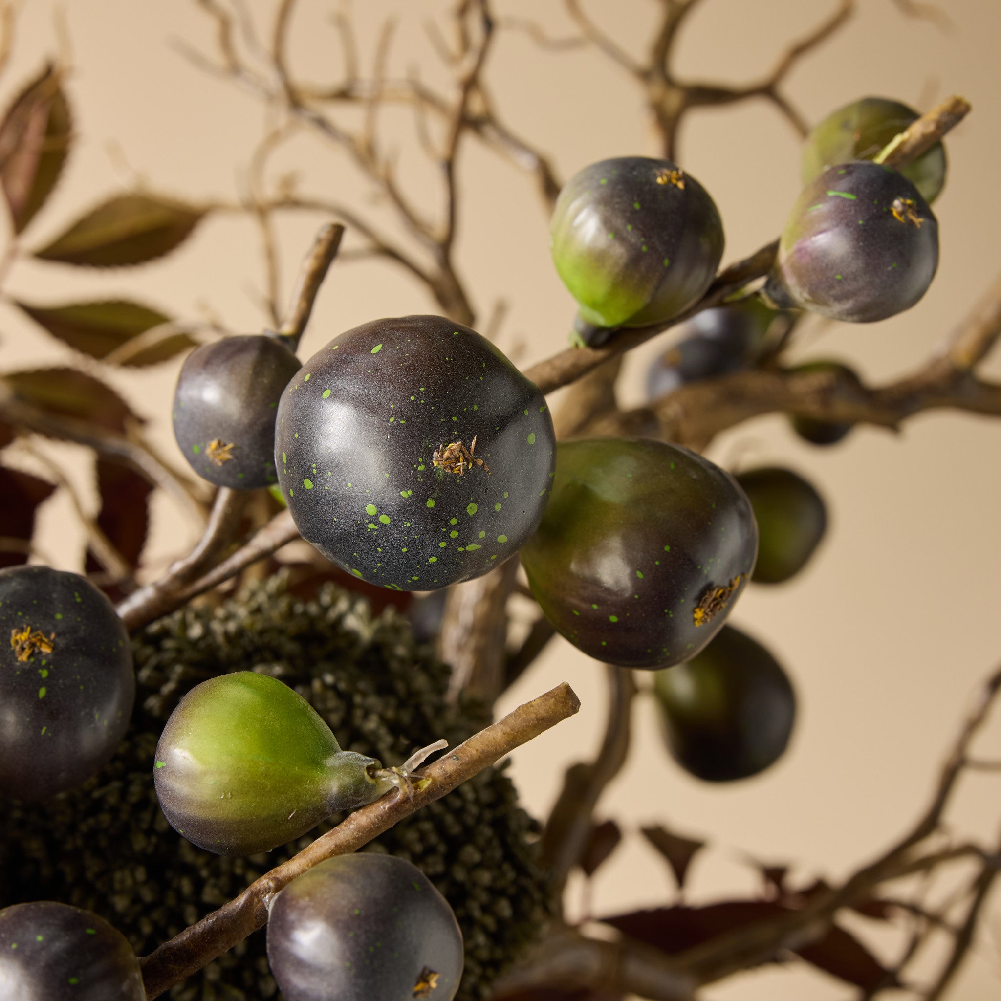 Faux Chrysanthemum Fig Garden Mix Arrangement - Maliah Pot | Purple - 80cm