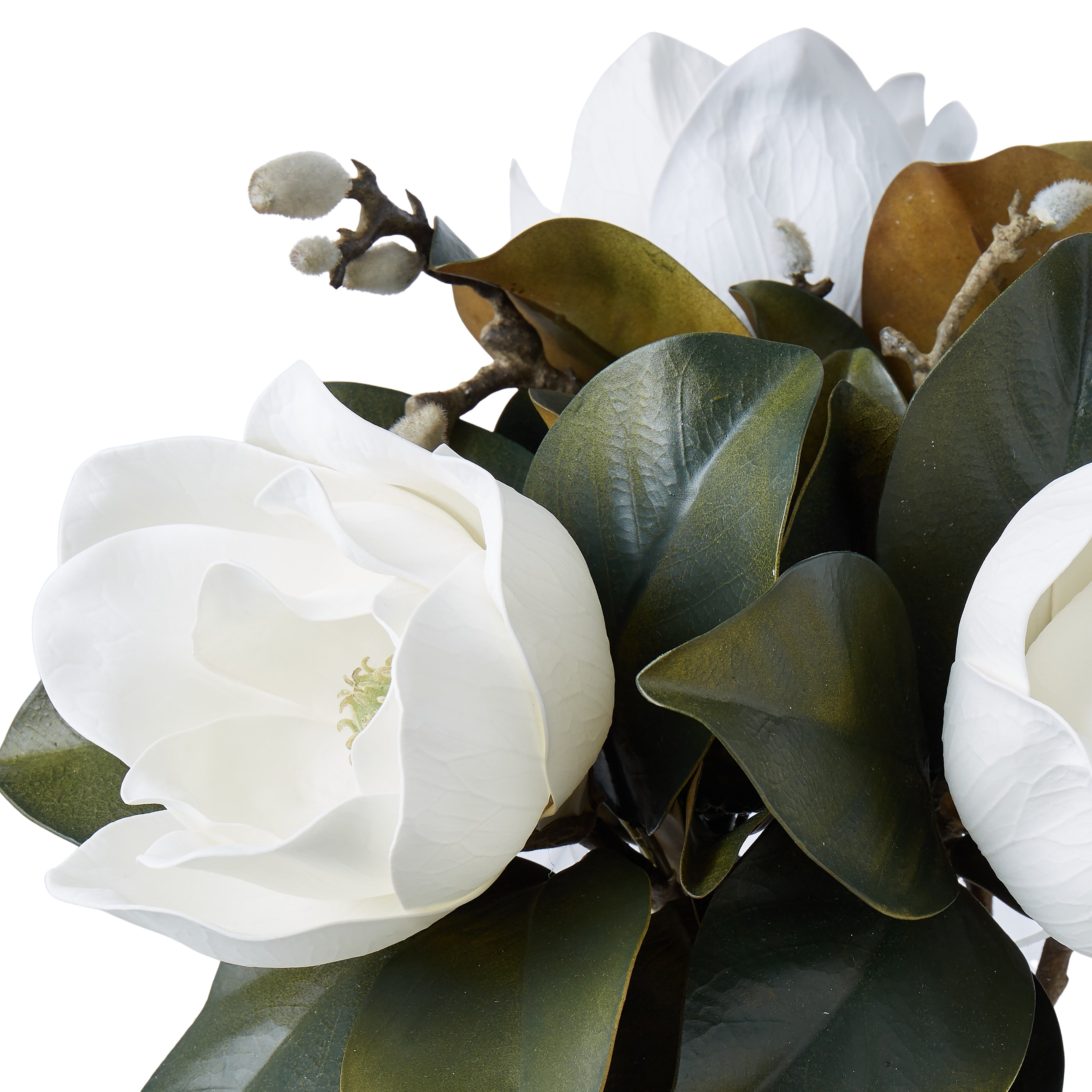 Faux Magnolia Grandiflora - Garden Vase | White - 40cm