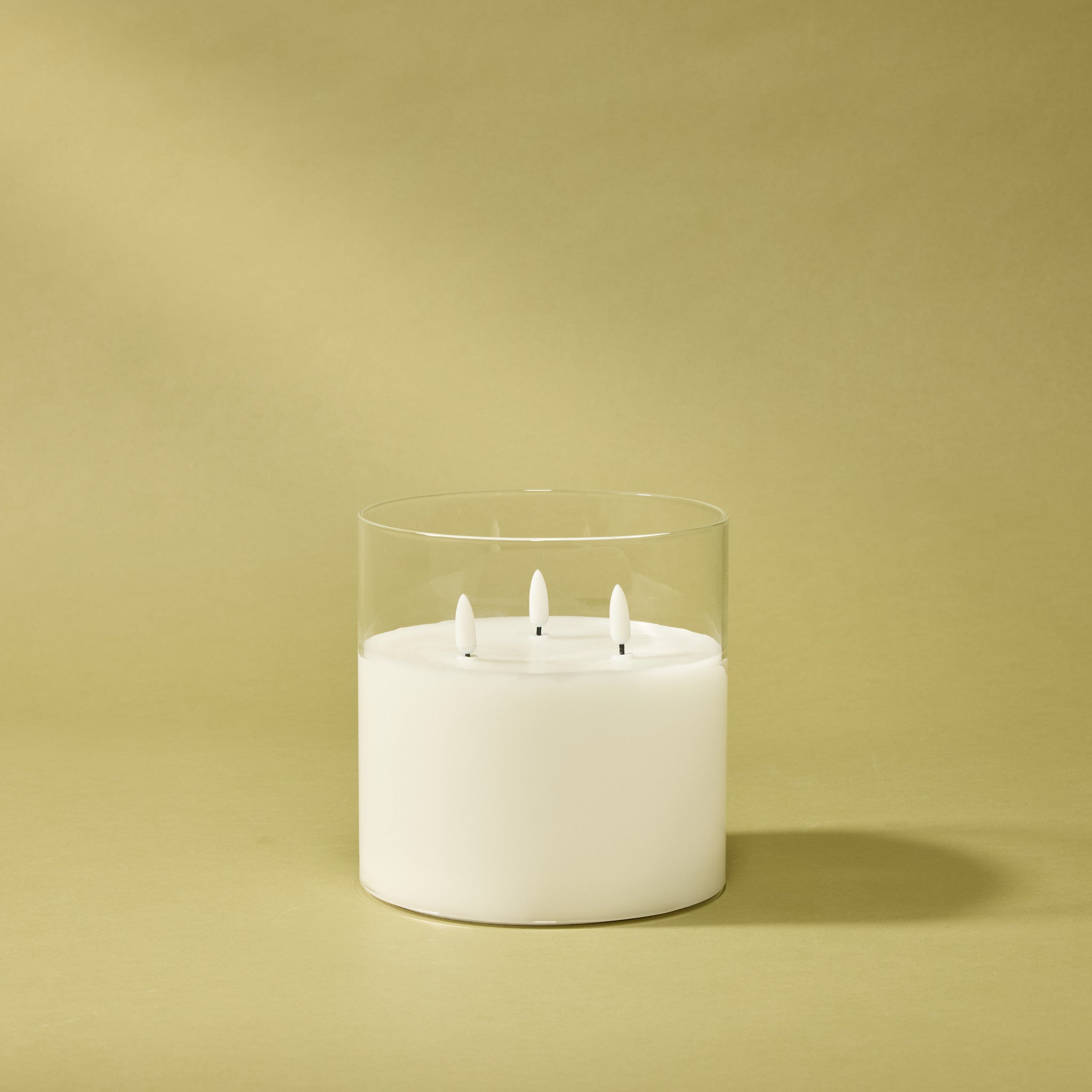 Glass Triflame LED Candle | 15cm