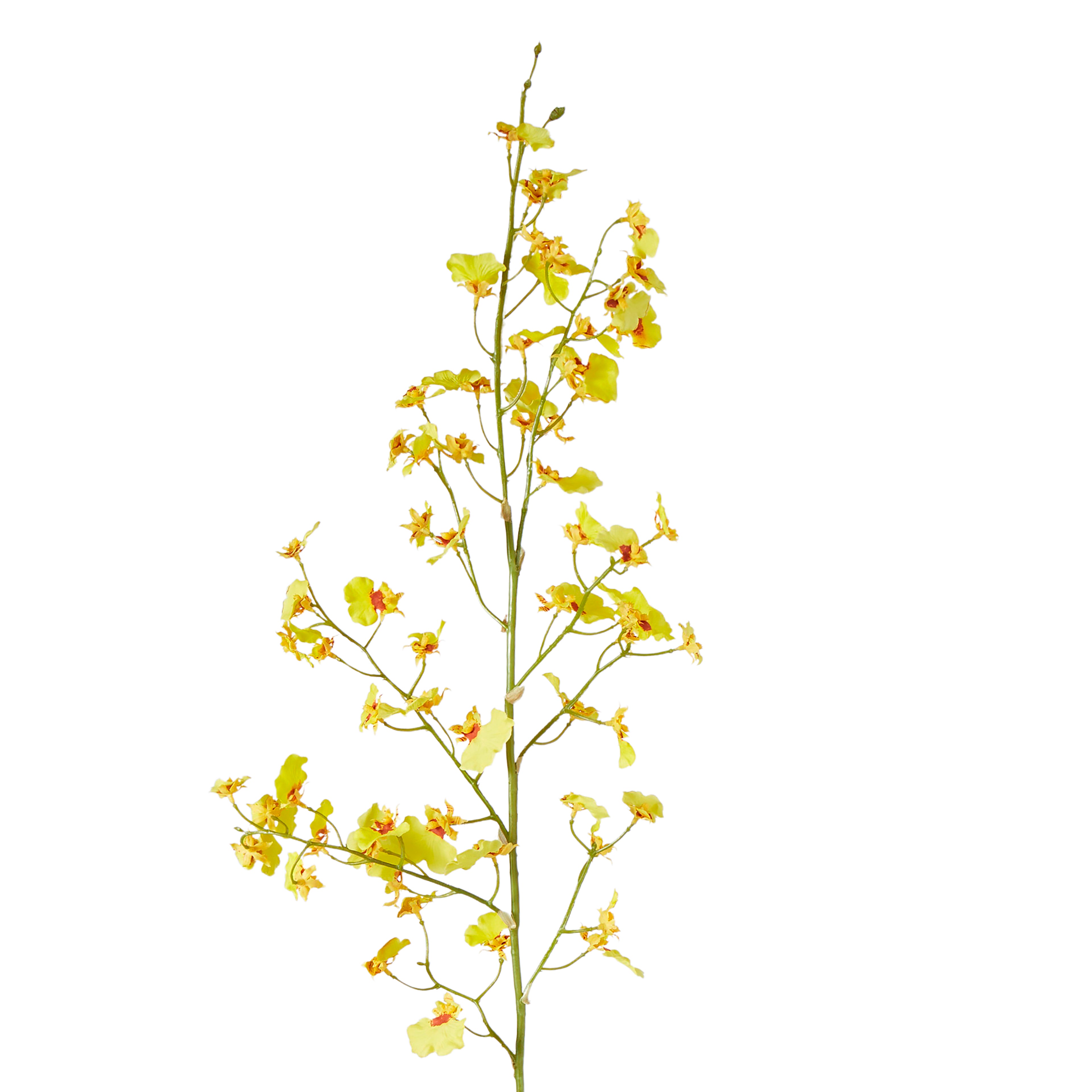 Faux Dancing Orchid Spray | Yellow - 93cm