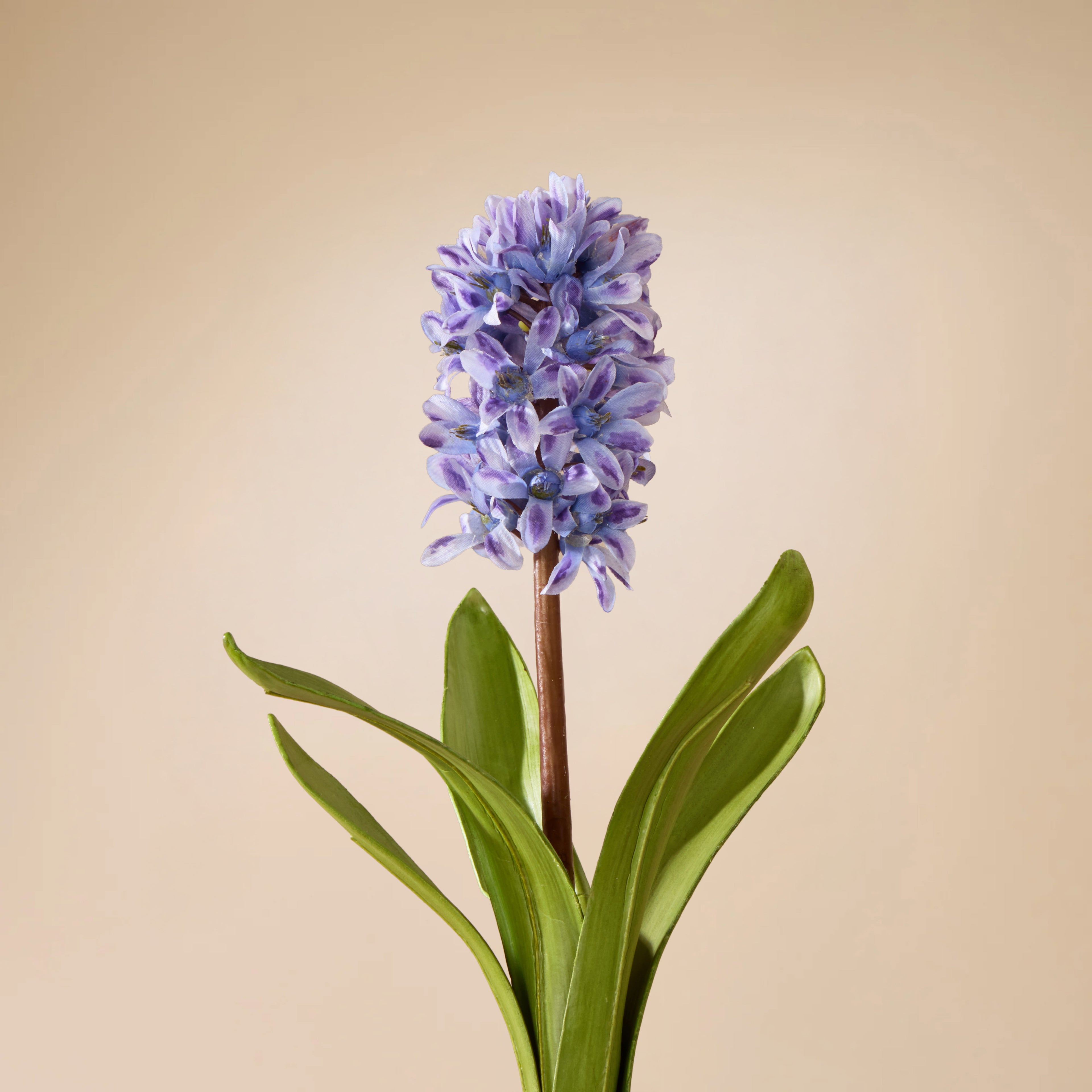 Faux Hyacinth with Leaves | Blue - 33cm
