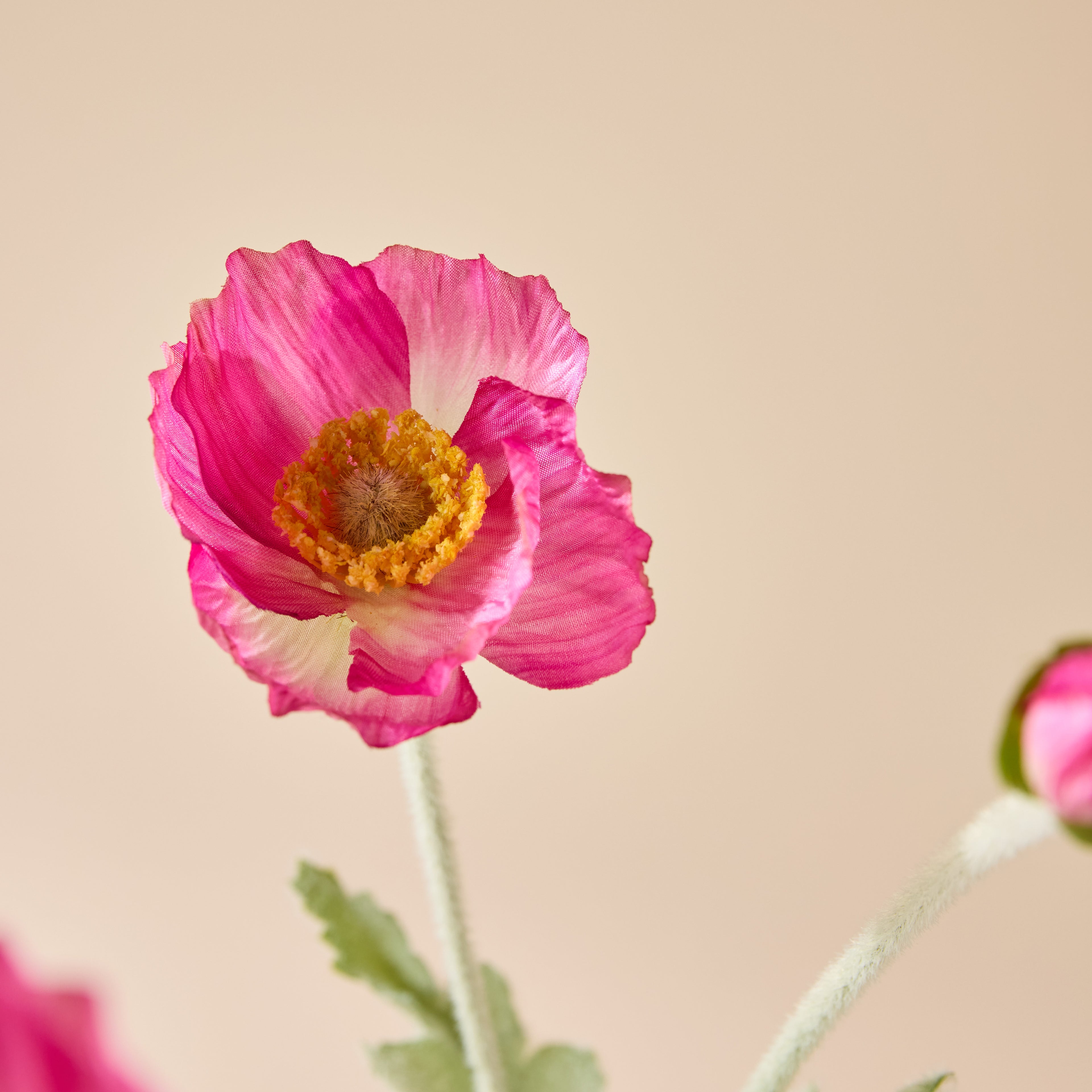 Faux Poppy Spray | Pink - 60cm