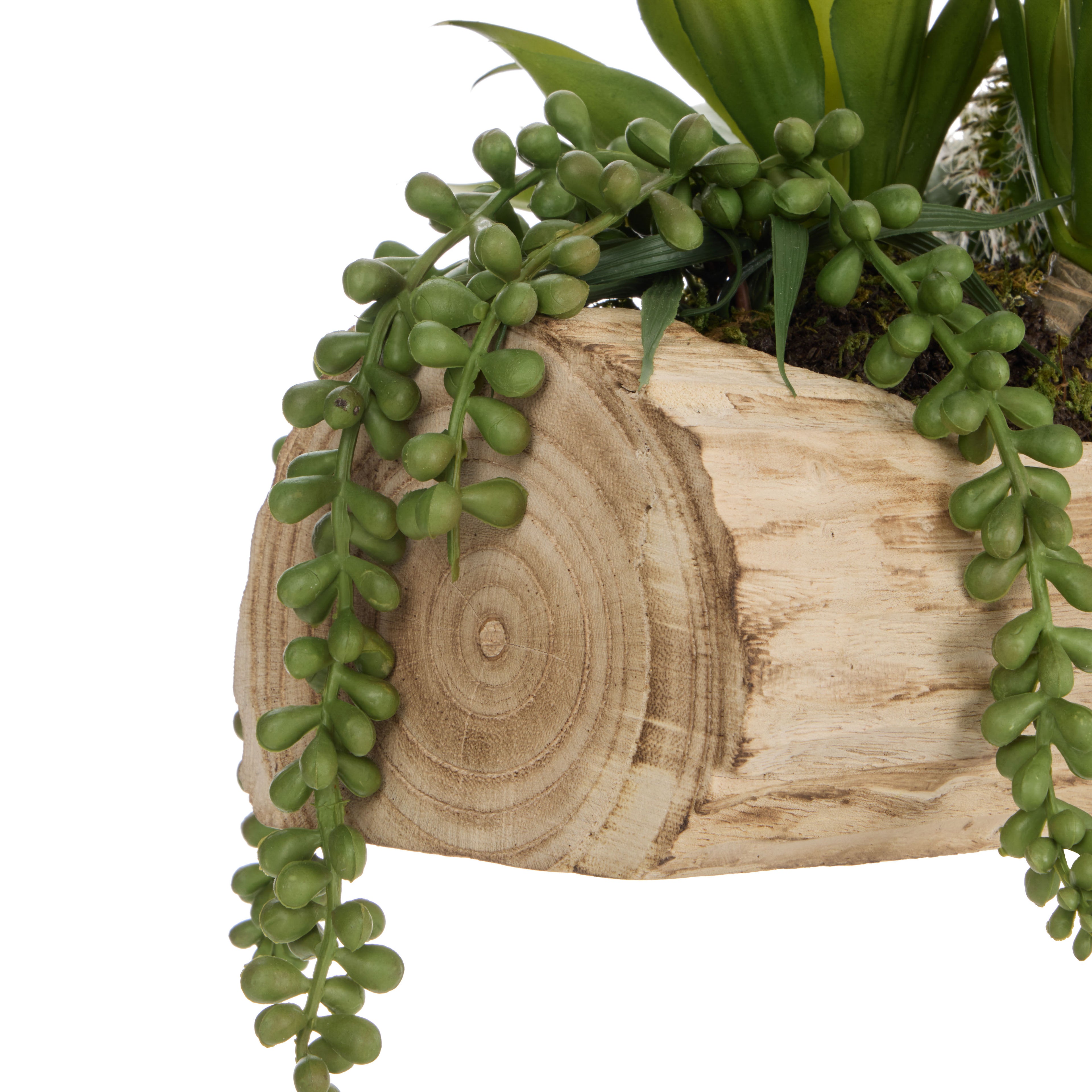 Faux Cactus Airplant Mix - Timber Planter | Green - 62cm