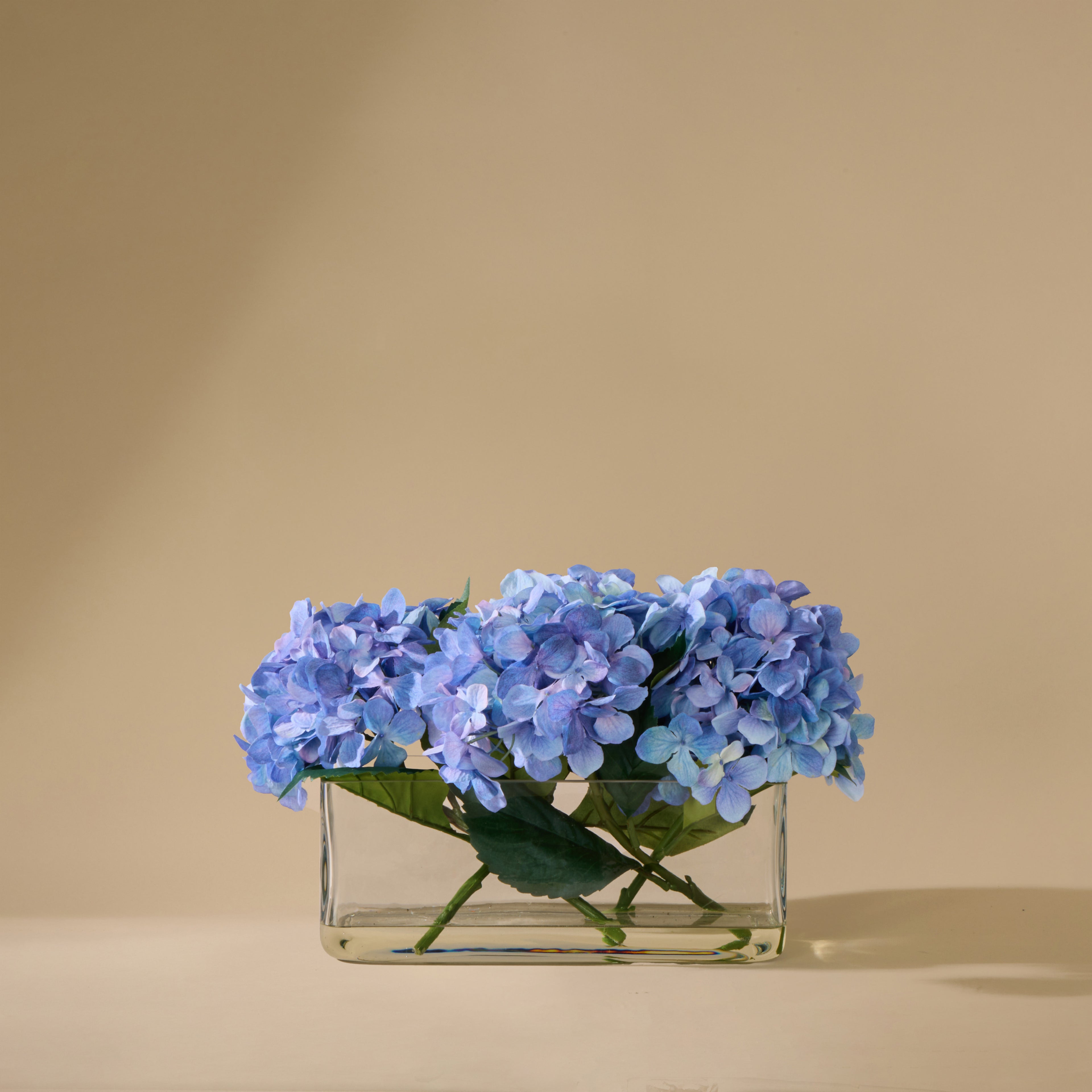 Faux Hydrangea - Esme Trough Vase | Blue - 25cm