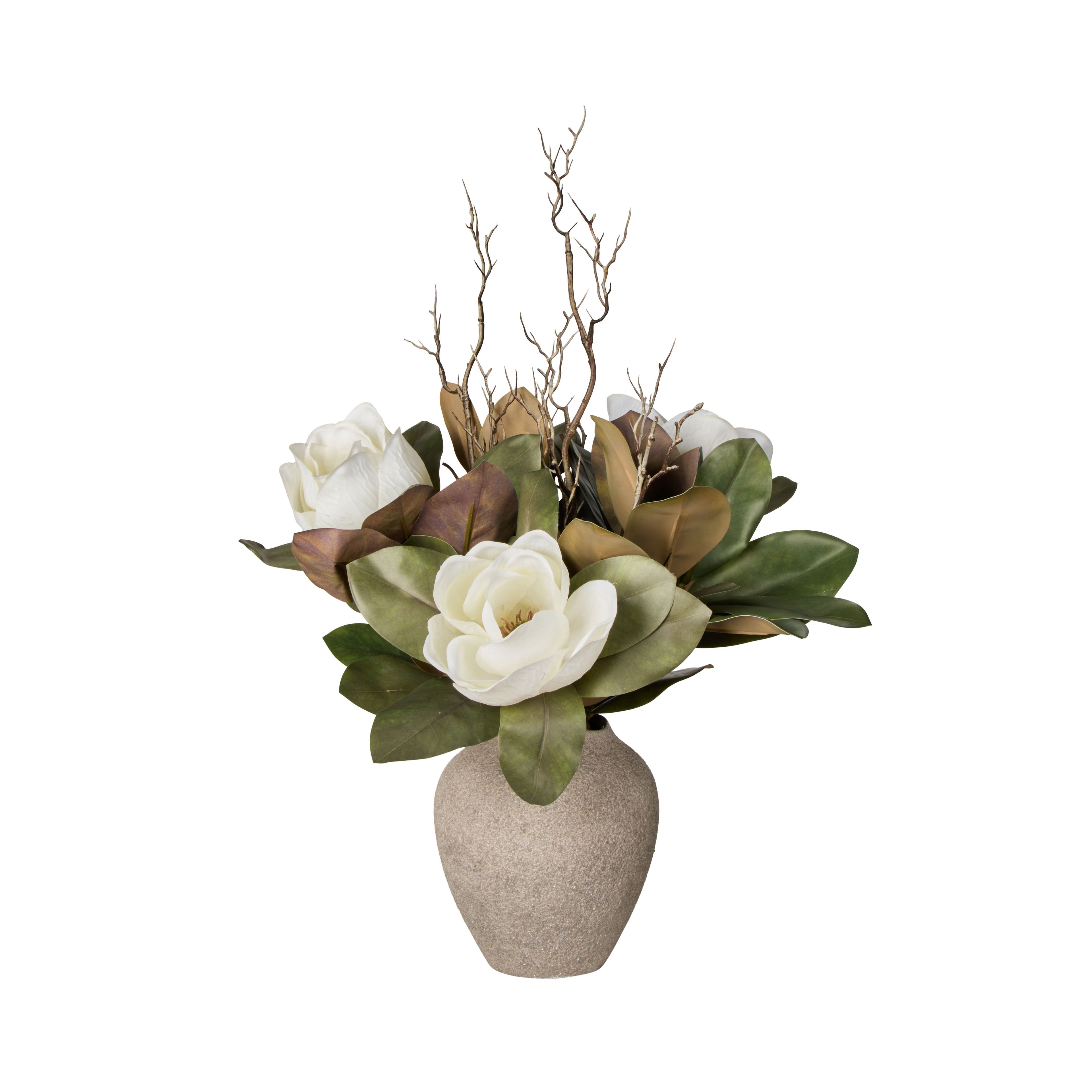 Faux Magnolia Twig - Elsie Vessel| White - 69cm