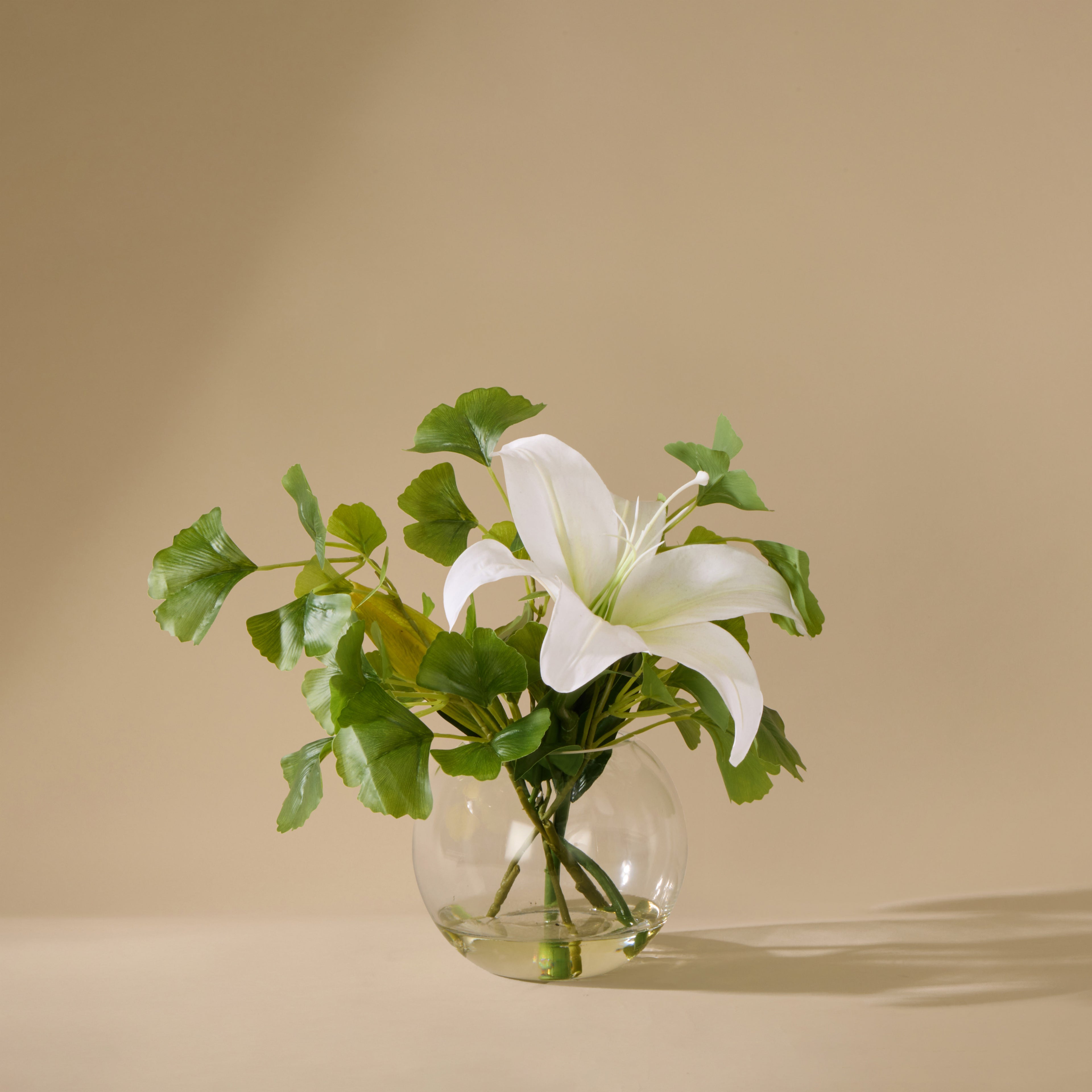 Faux Casa Lily Ginkgo - Phoebe Vase | White - 32cm