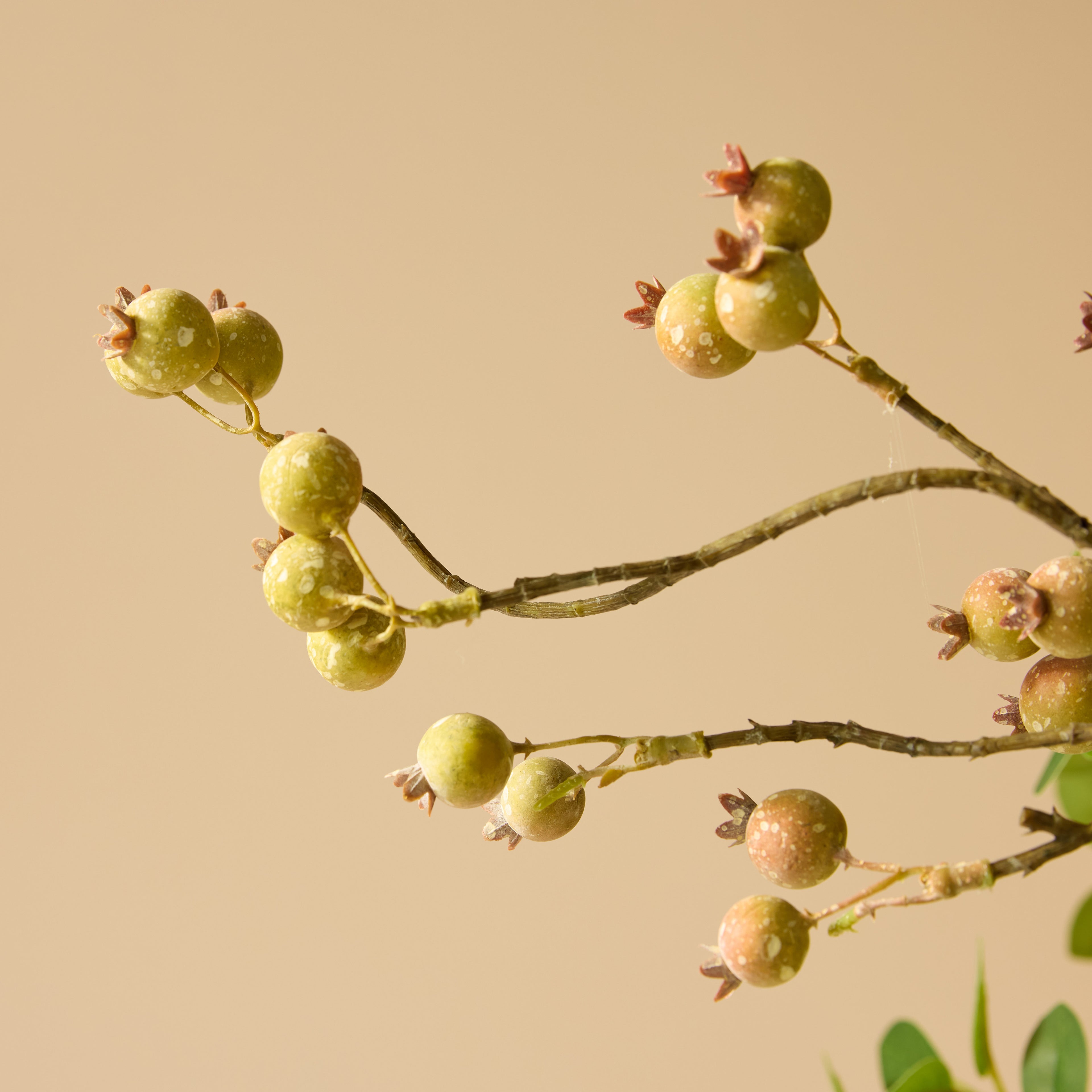 Faux Hydrangea Berry Arrangement - Maliah Pot | Green - 80cm