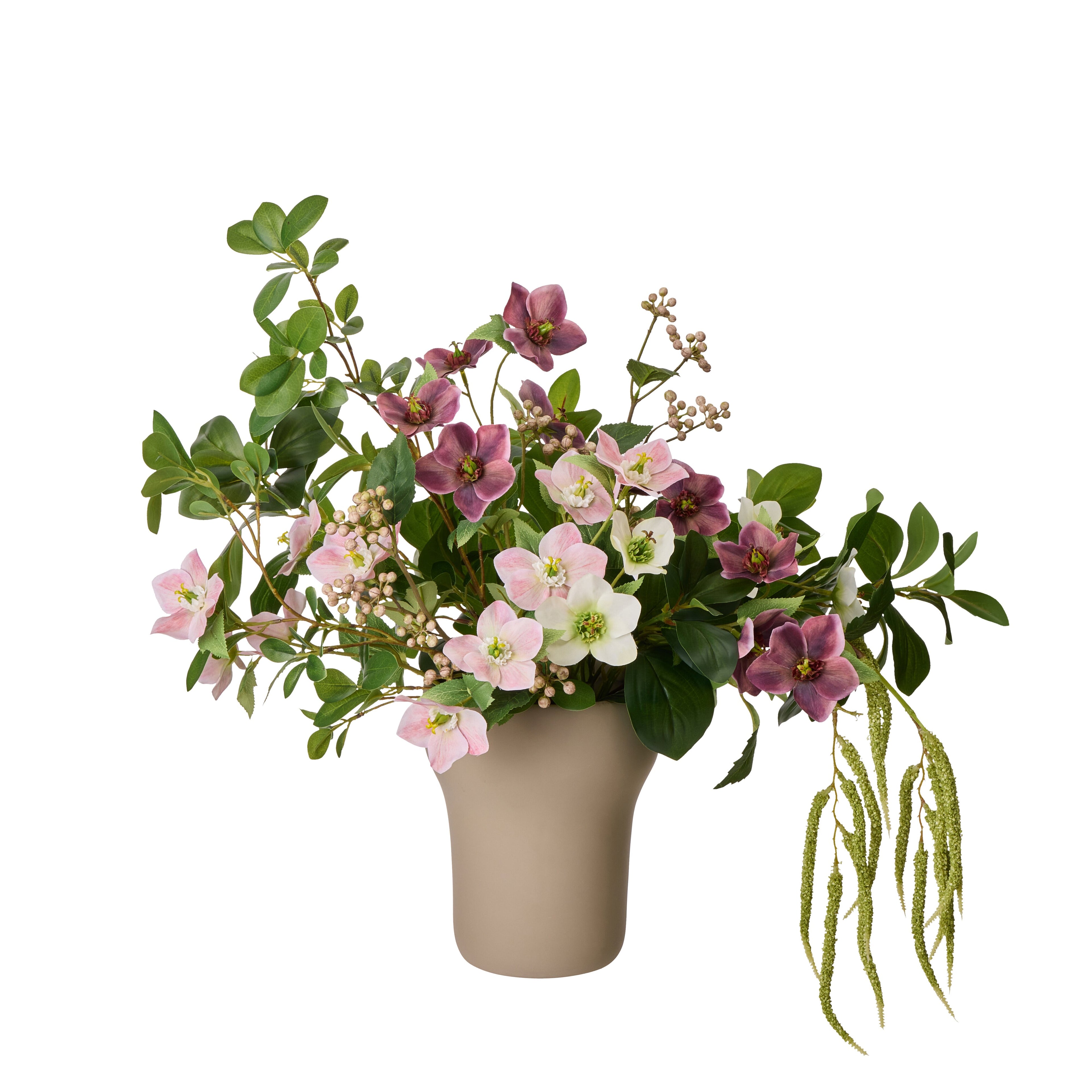 Faux Helleborus Berry Mix - Douglas Vase | Purple - 63cm