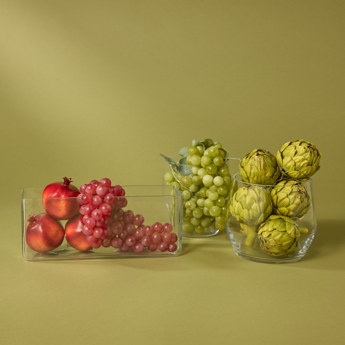 Faux Red Grapes With Leaves | 20cm