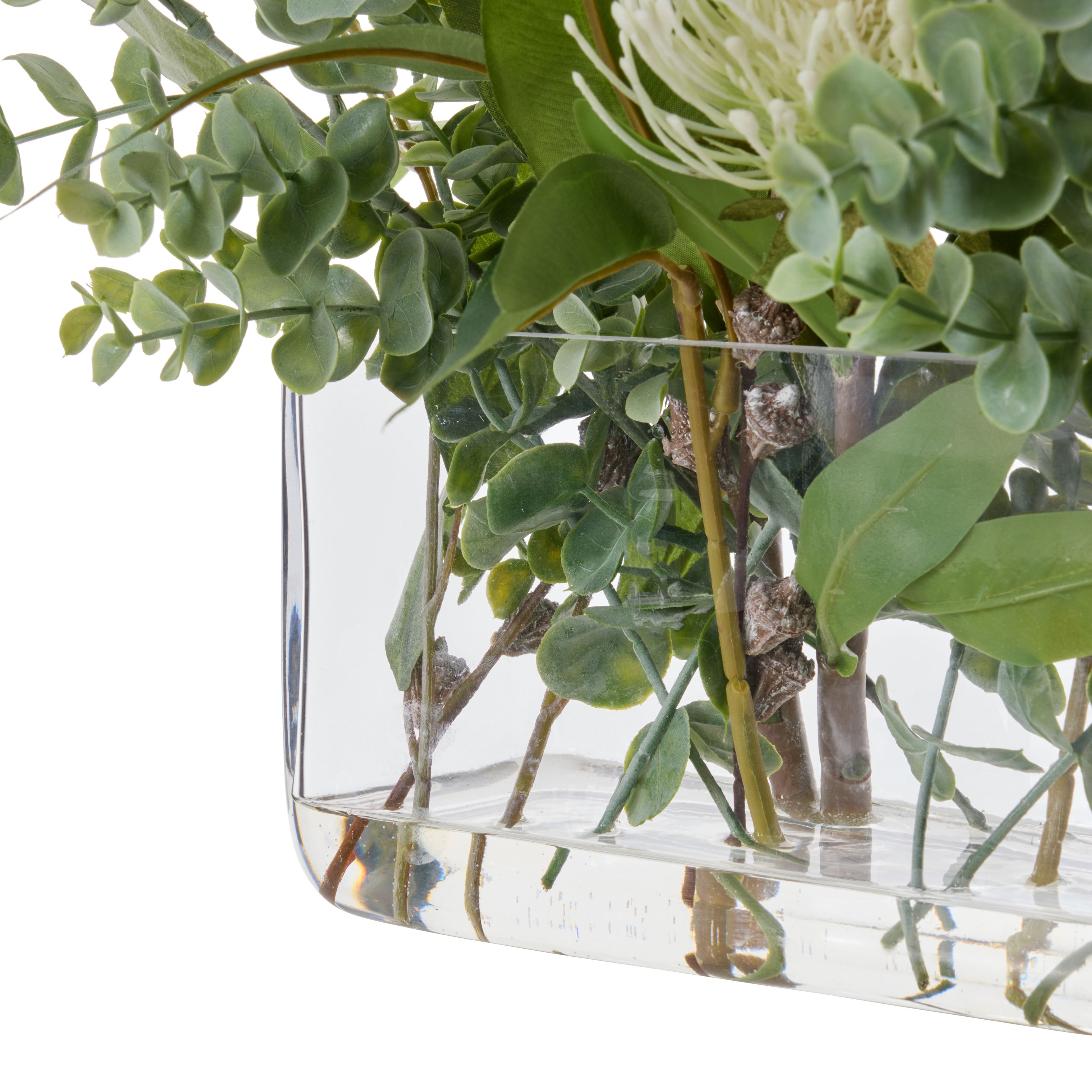Faux Pincushion Eucalyptus - Esme Through Vase | Green - 31cm