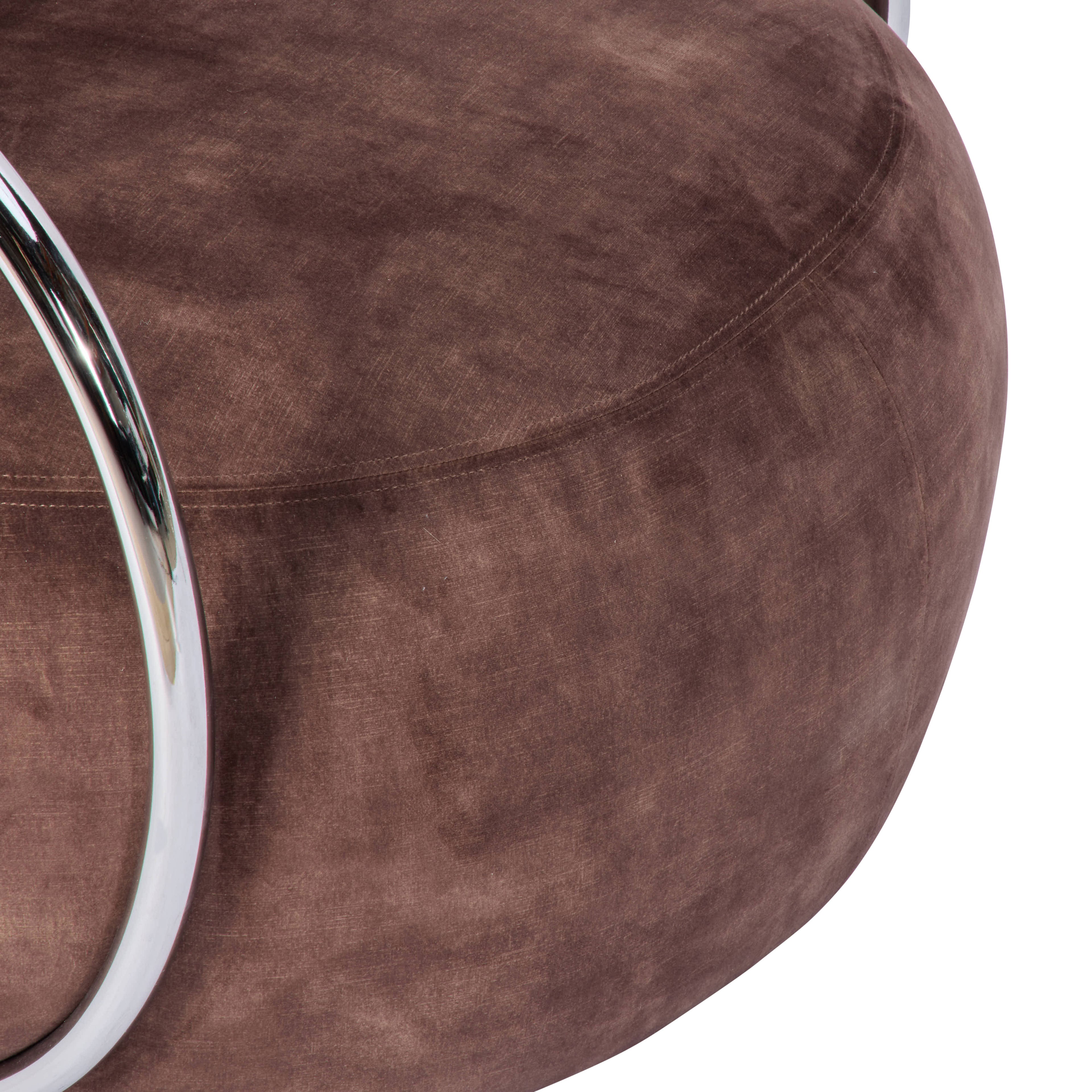 Grand Designs Jex Armchair Antique Brown & Brushed Chrome