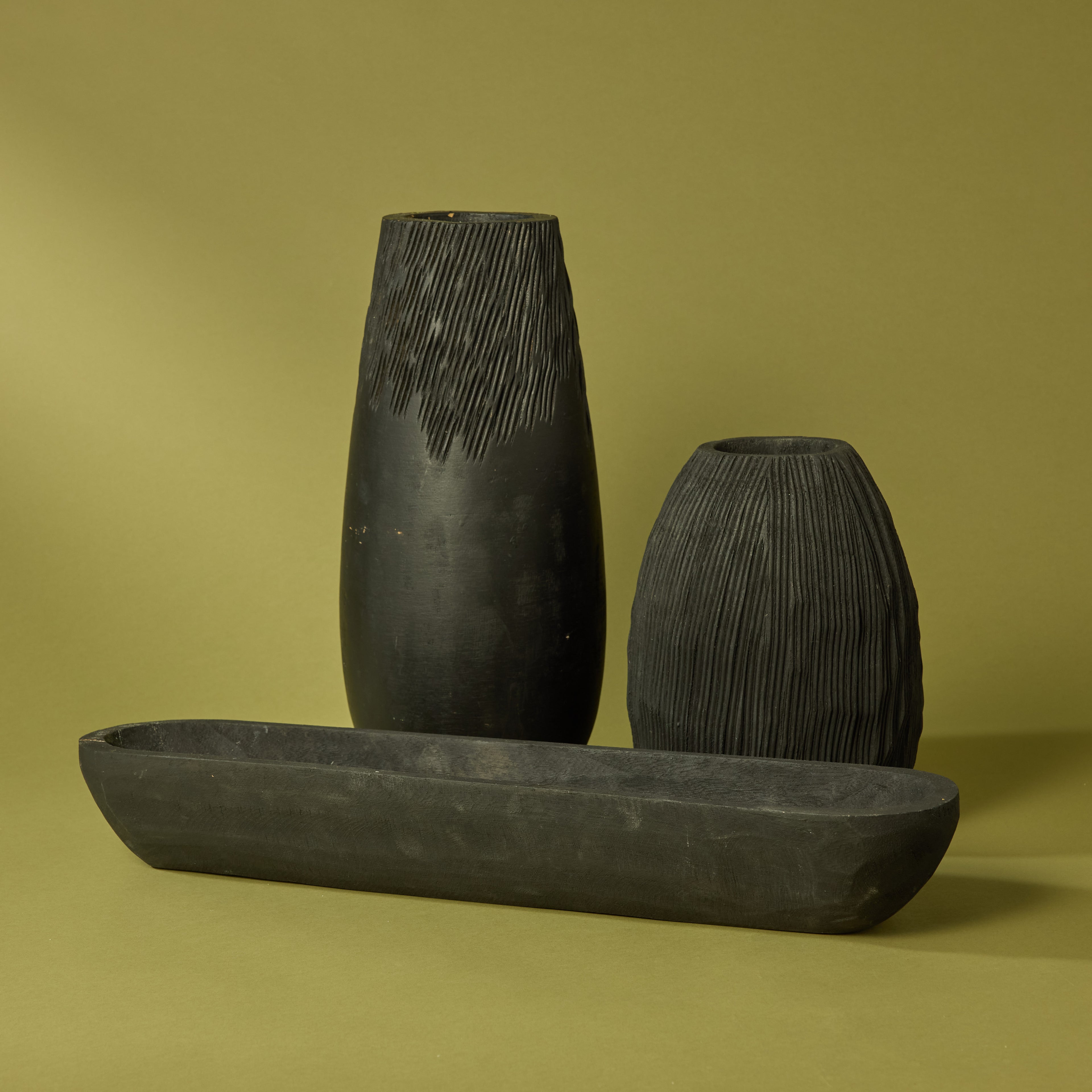 Dansk Textured Vase | Black - 25cm