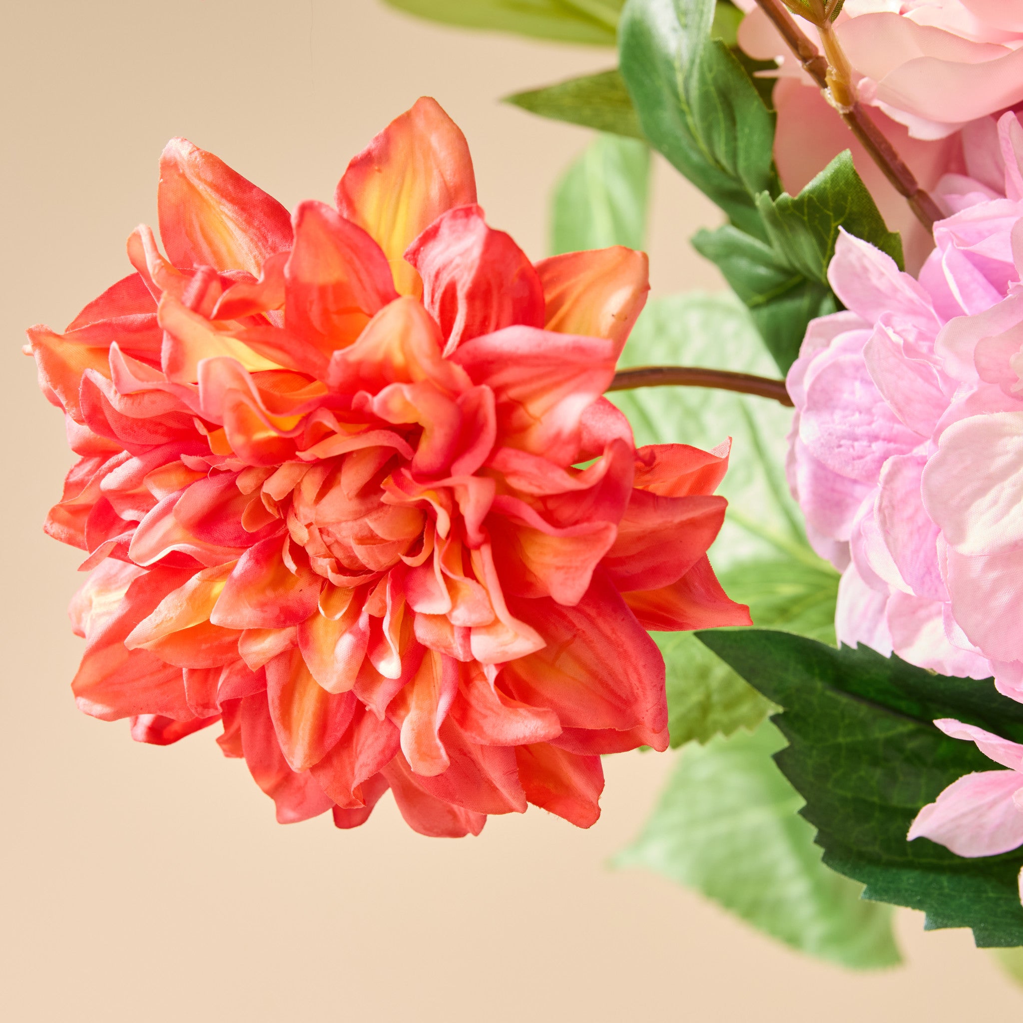 Faux Peony Foxtail Garden Arrangement - Vintage Urn