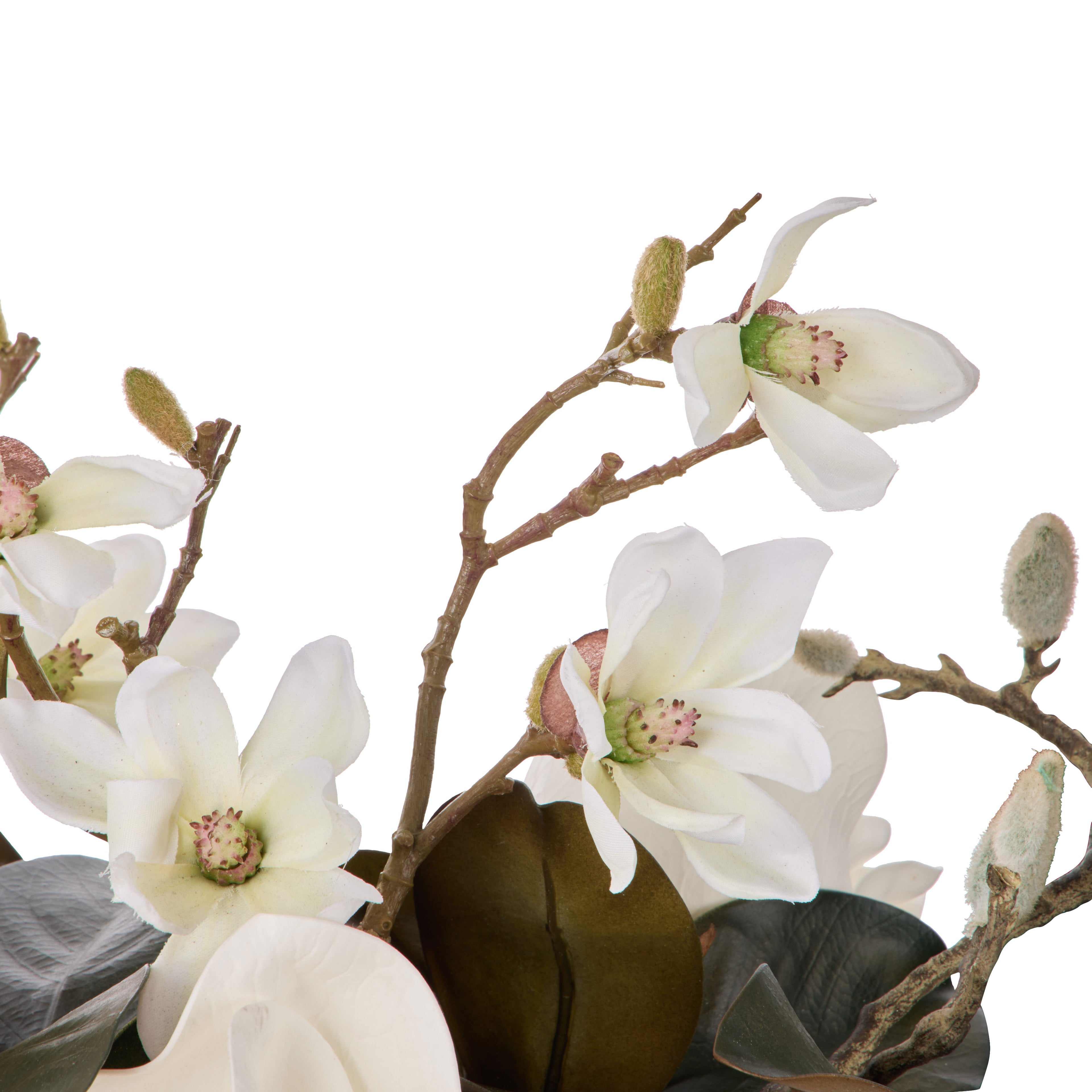 Faux Magnolia Mix - Ryde Vessel | White - 64cm