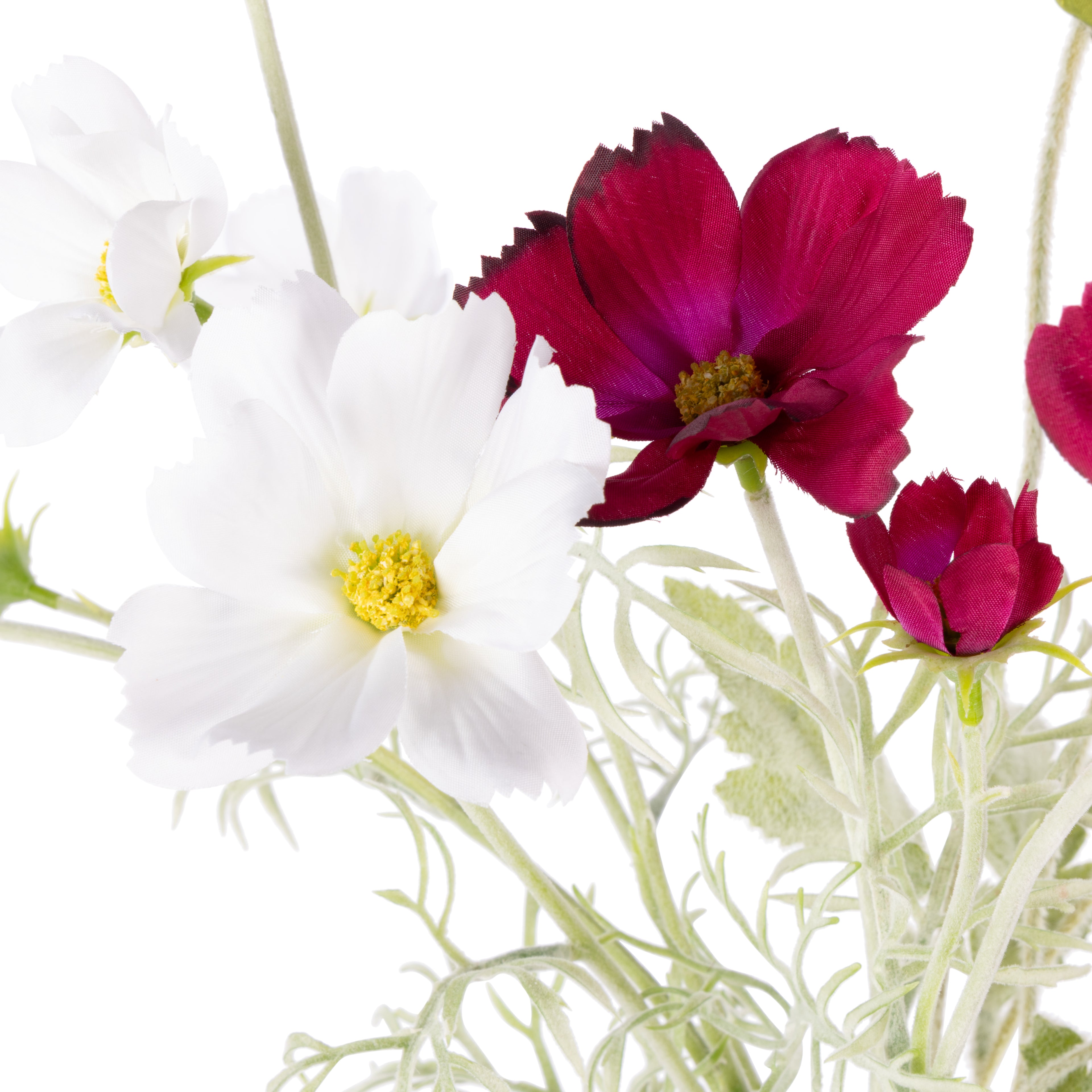 Faux Poppy Cosmos Mix - Giselle Tall Vase | Pink & White - 45cm