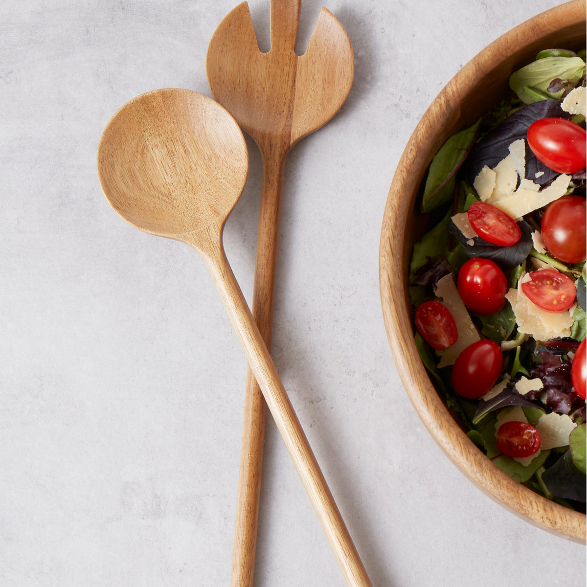 Davis & Waddell Acacia & Brass Salad Servers 2pcs Set Natural