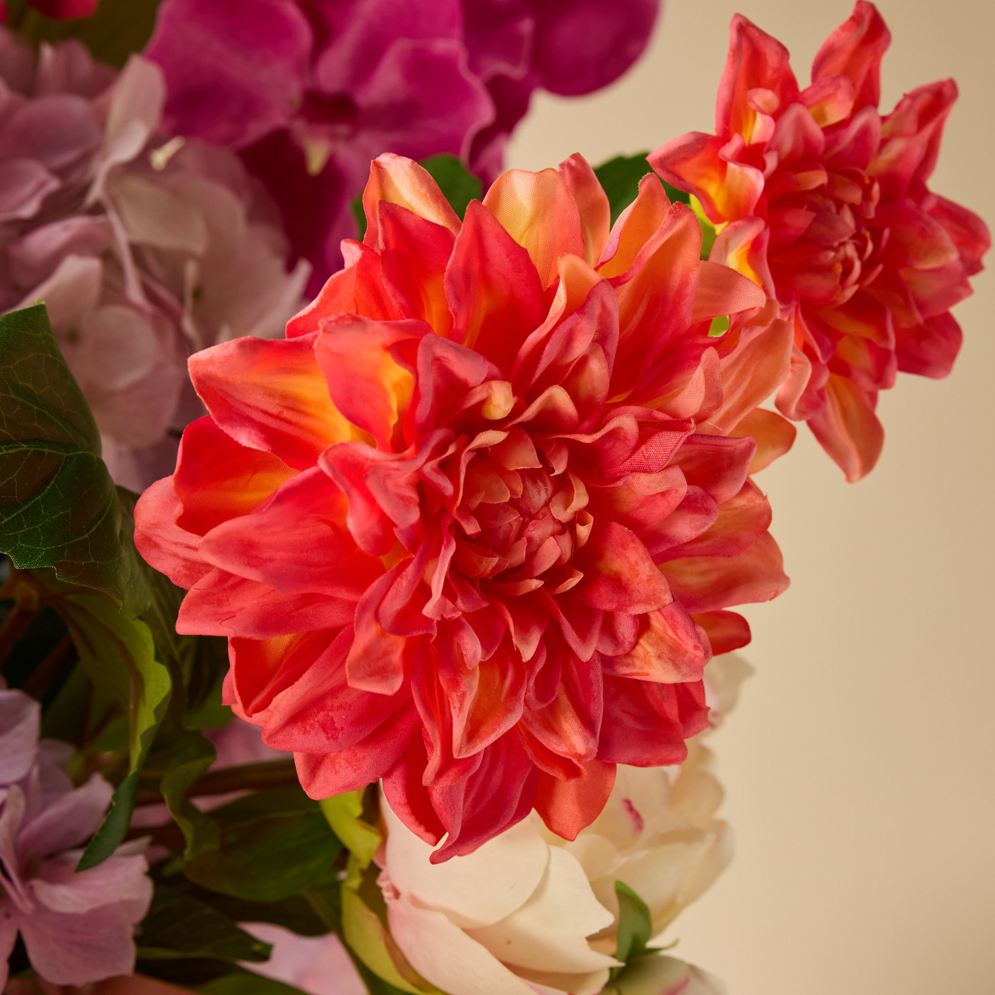 Faux Peony Foxtail Garden Arrangement - Vintage Urn