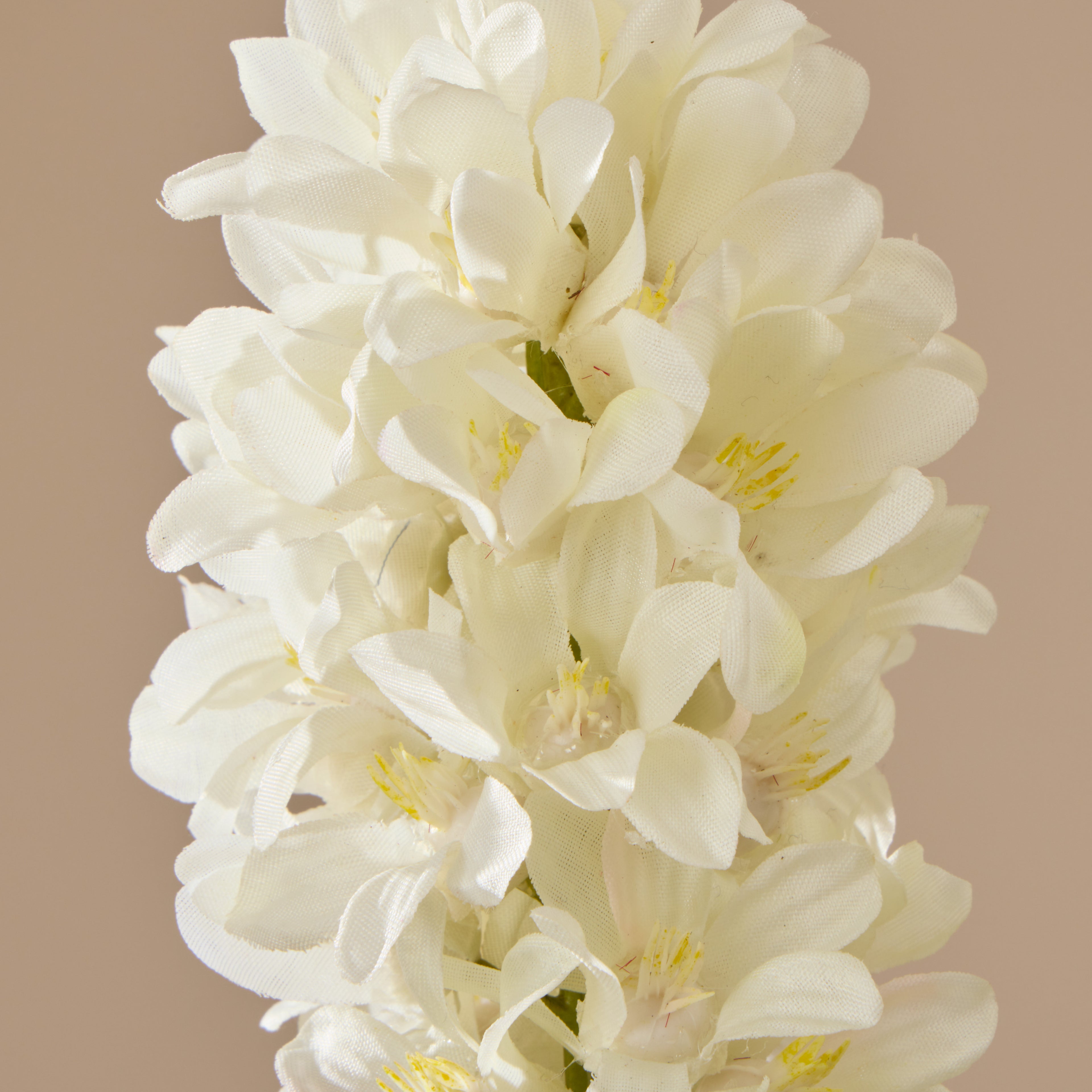 Faux Hyacinth with Leaves | White - 33cm