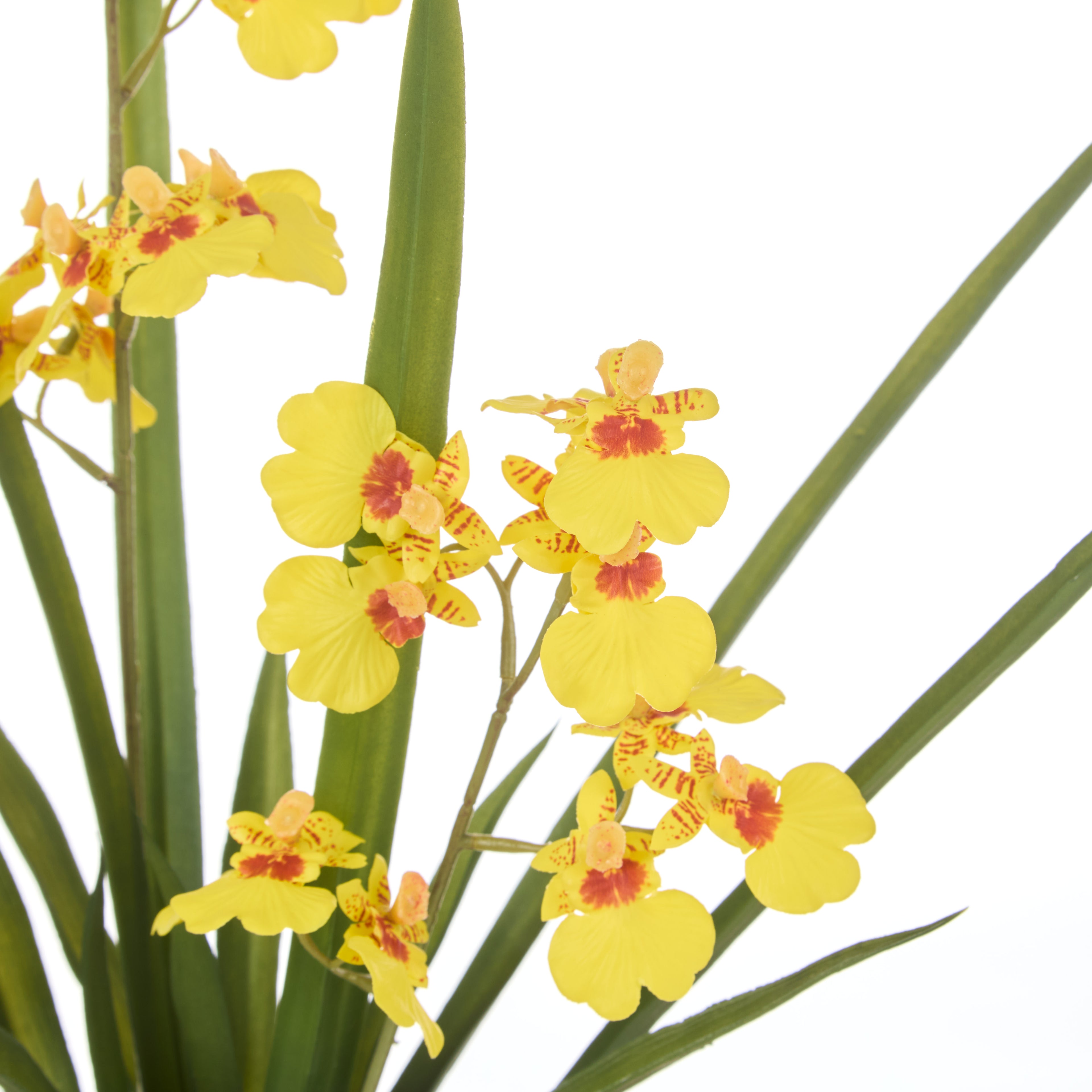 Faux Dancing Orchid Pot | Yellow - 58cm