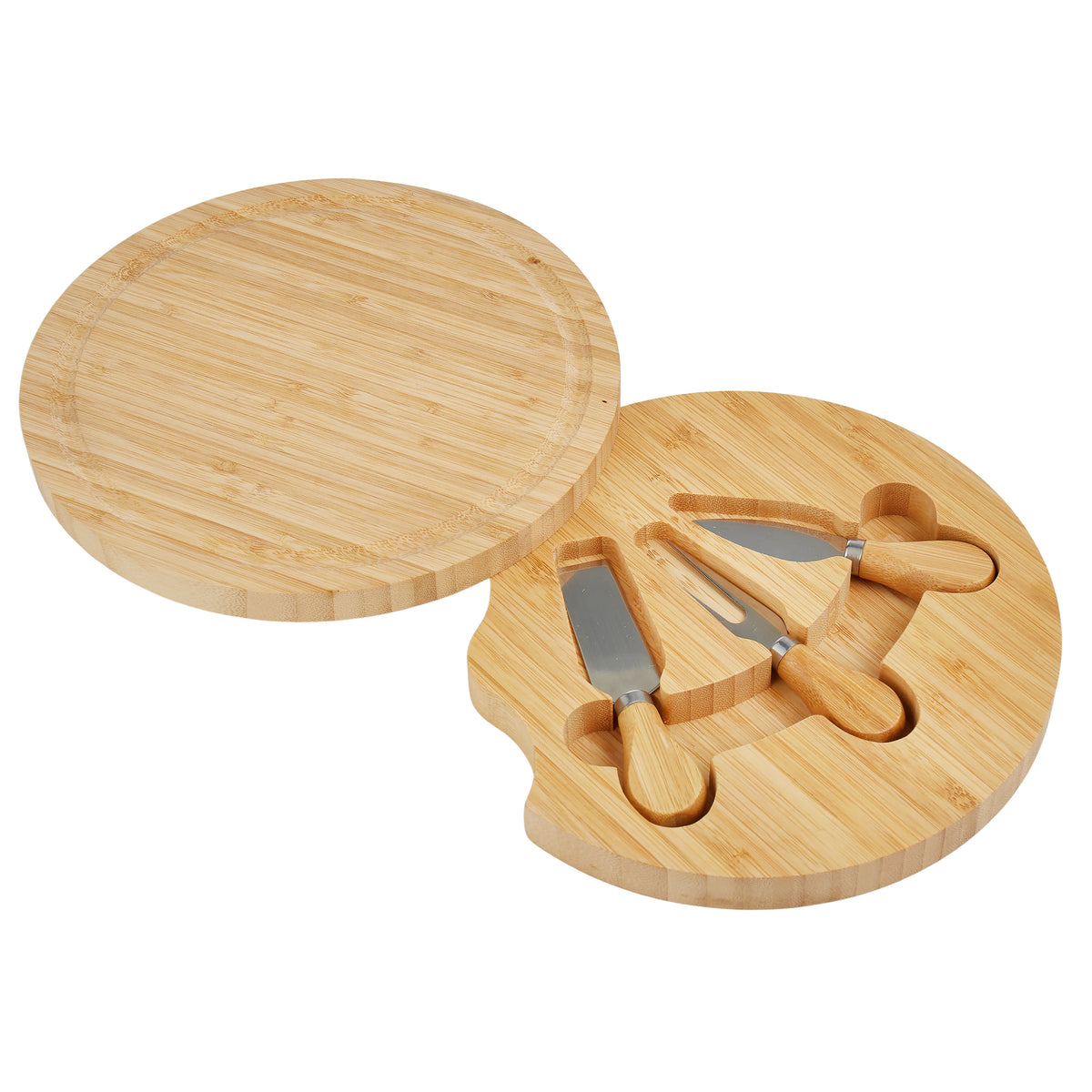 Davis & Waddell Bamboo Cheese Board with 3pcs Set Knives Natural