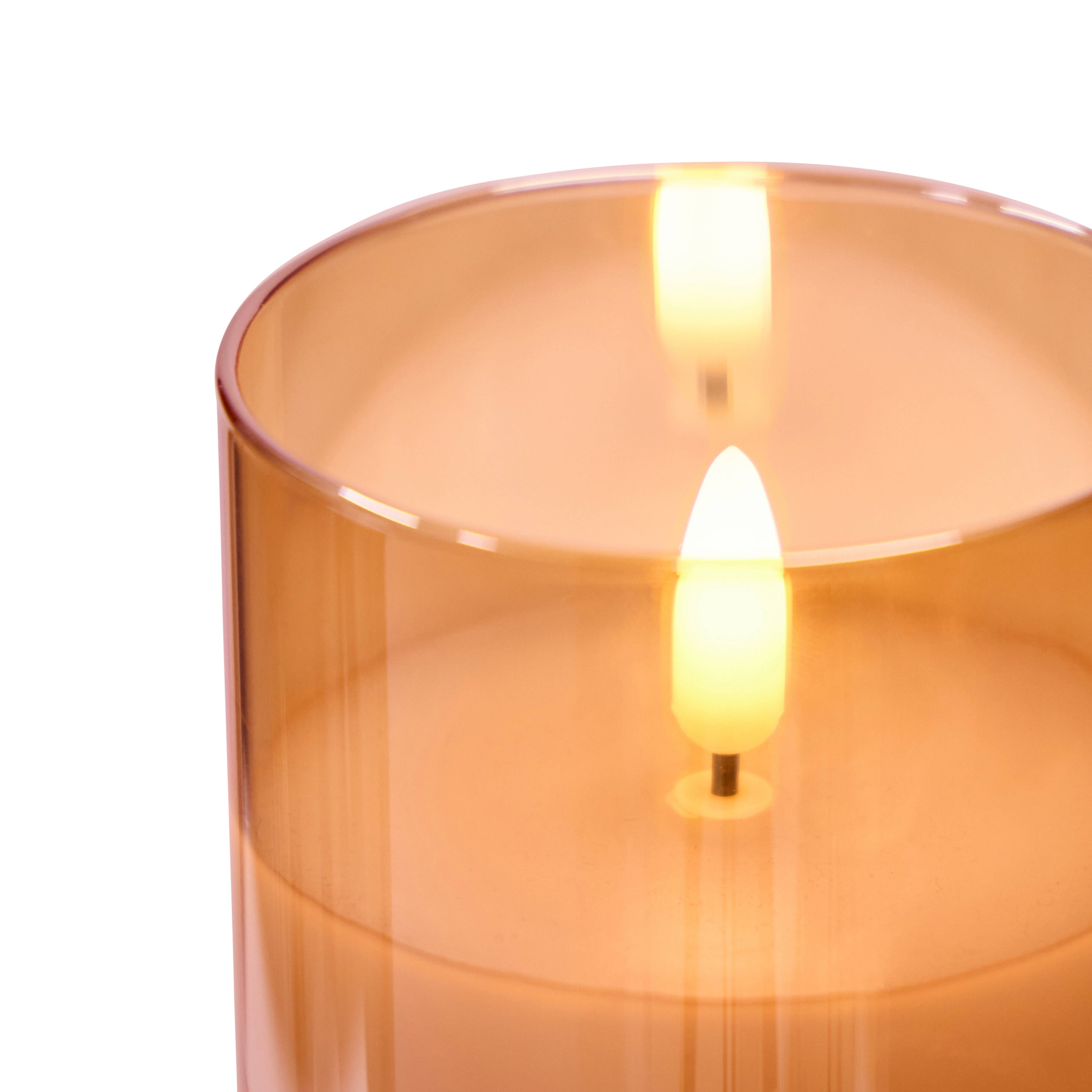 Amber Unaflame LED Candle Set of 3 | 10cm