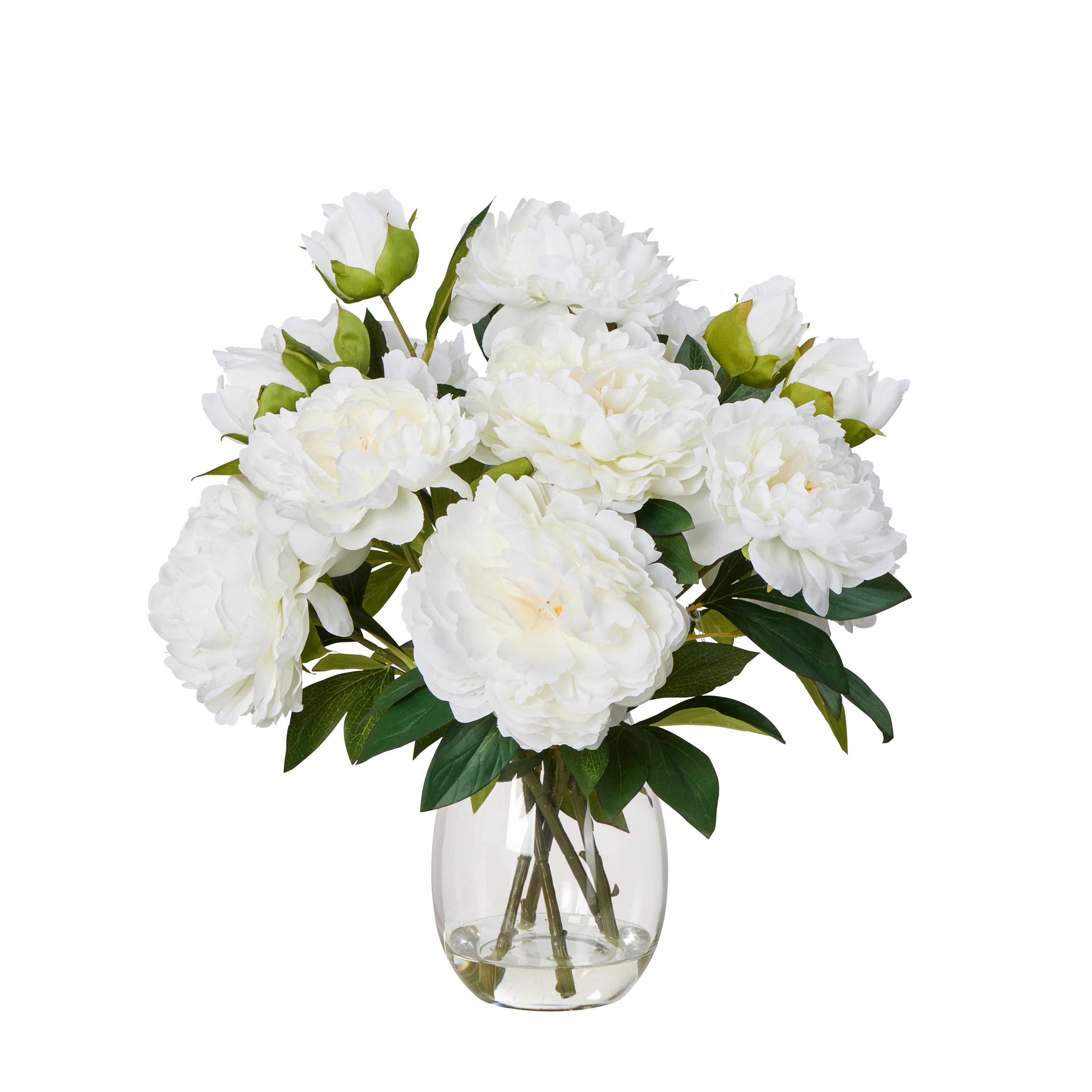 Faux Peony Mix - Claire Vase | White - 53cm