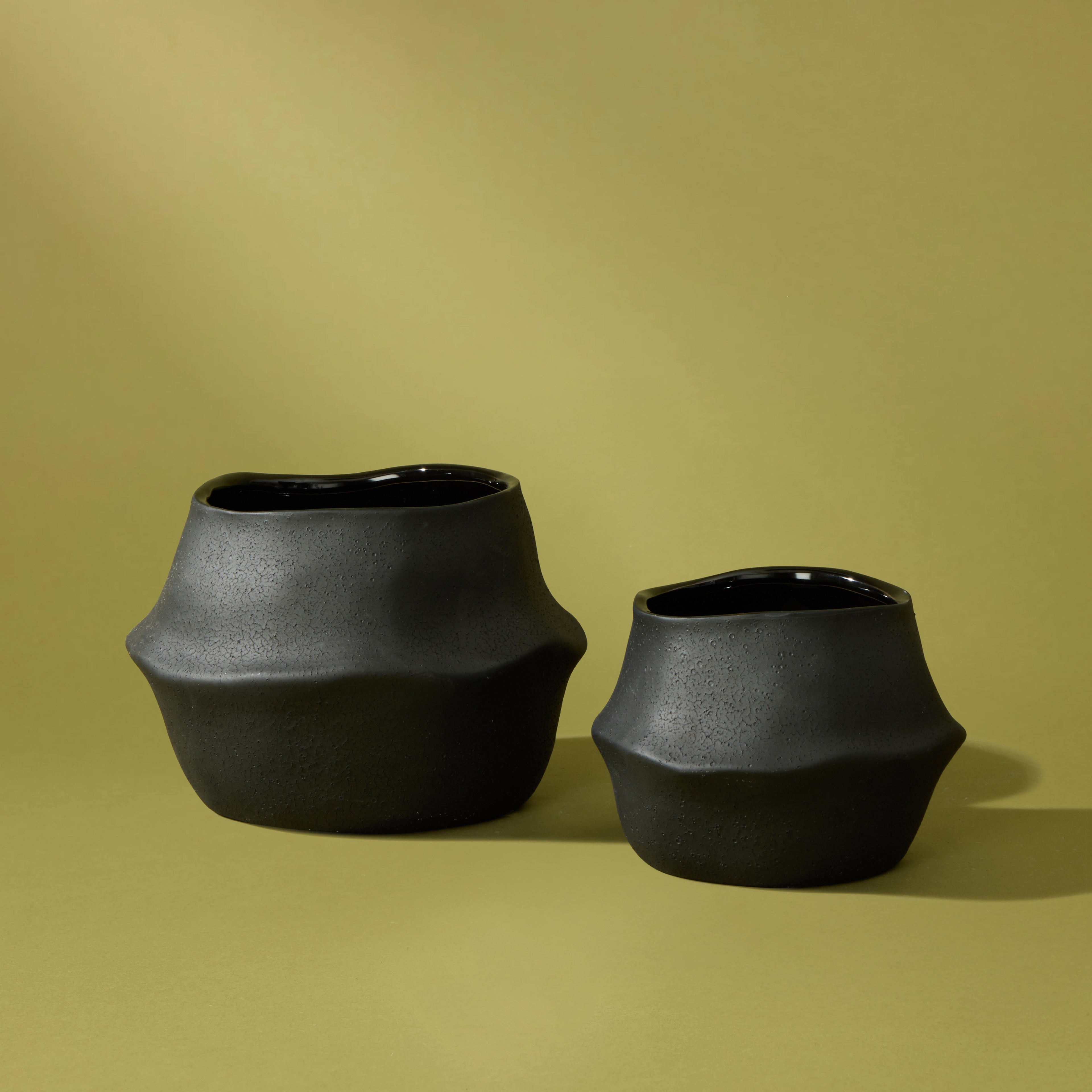 Maliah Pot Wide | Black - 15cm