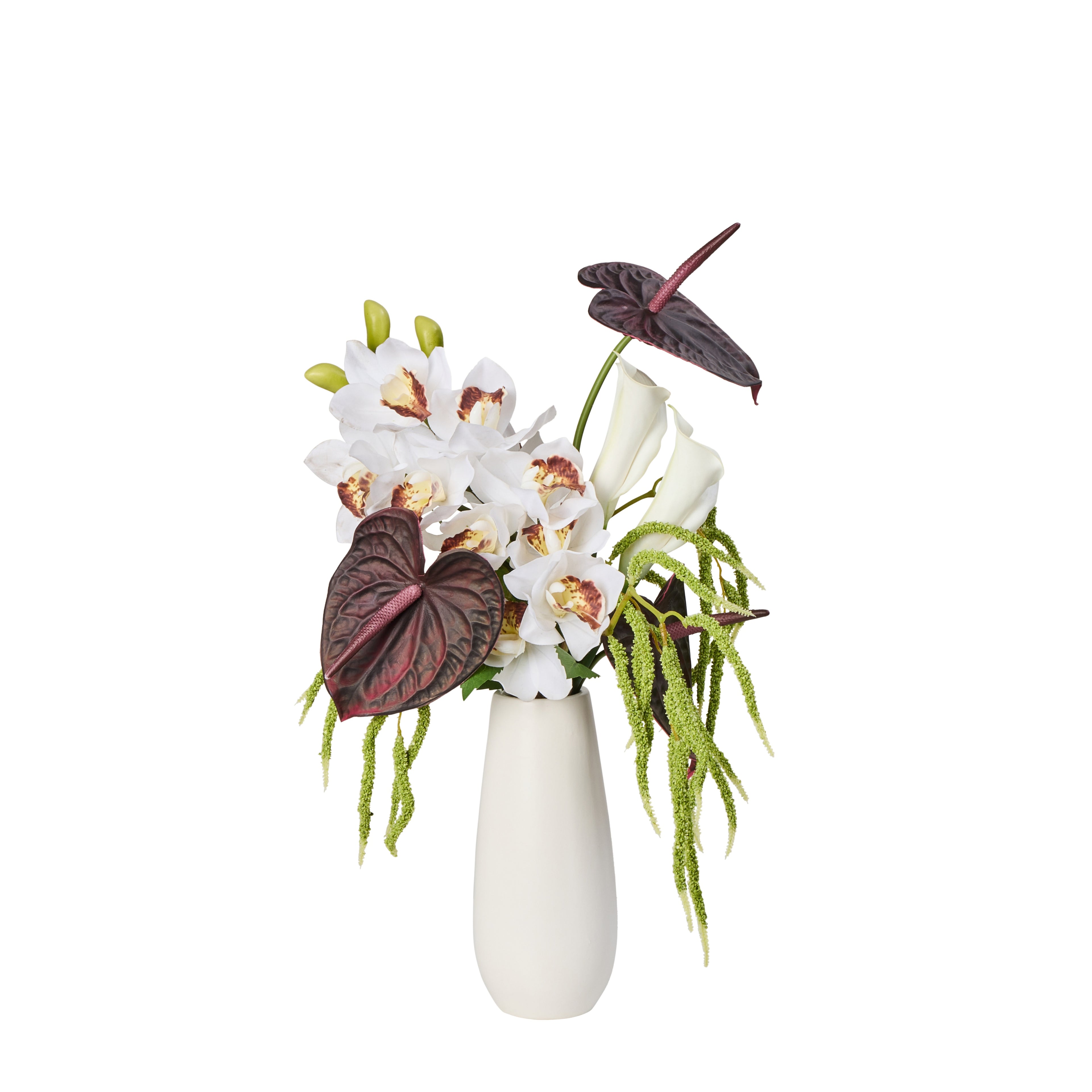 Faux Anthurium Lily Mix Bouquet | Purple - 82cm