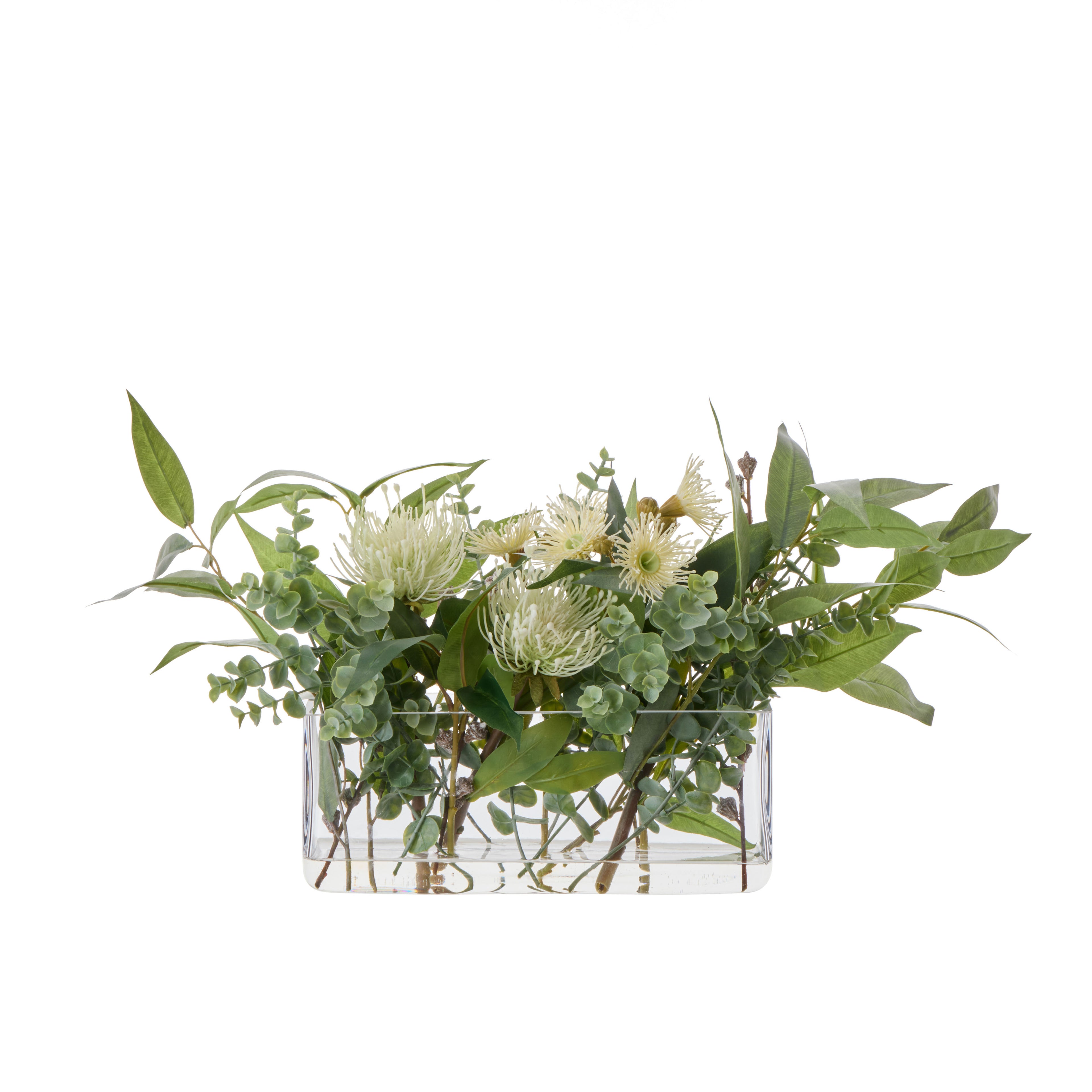 Faux Pincushion Eucalyptus - Esme Through Vase | Green - 31cm