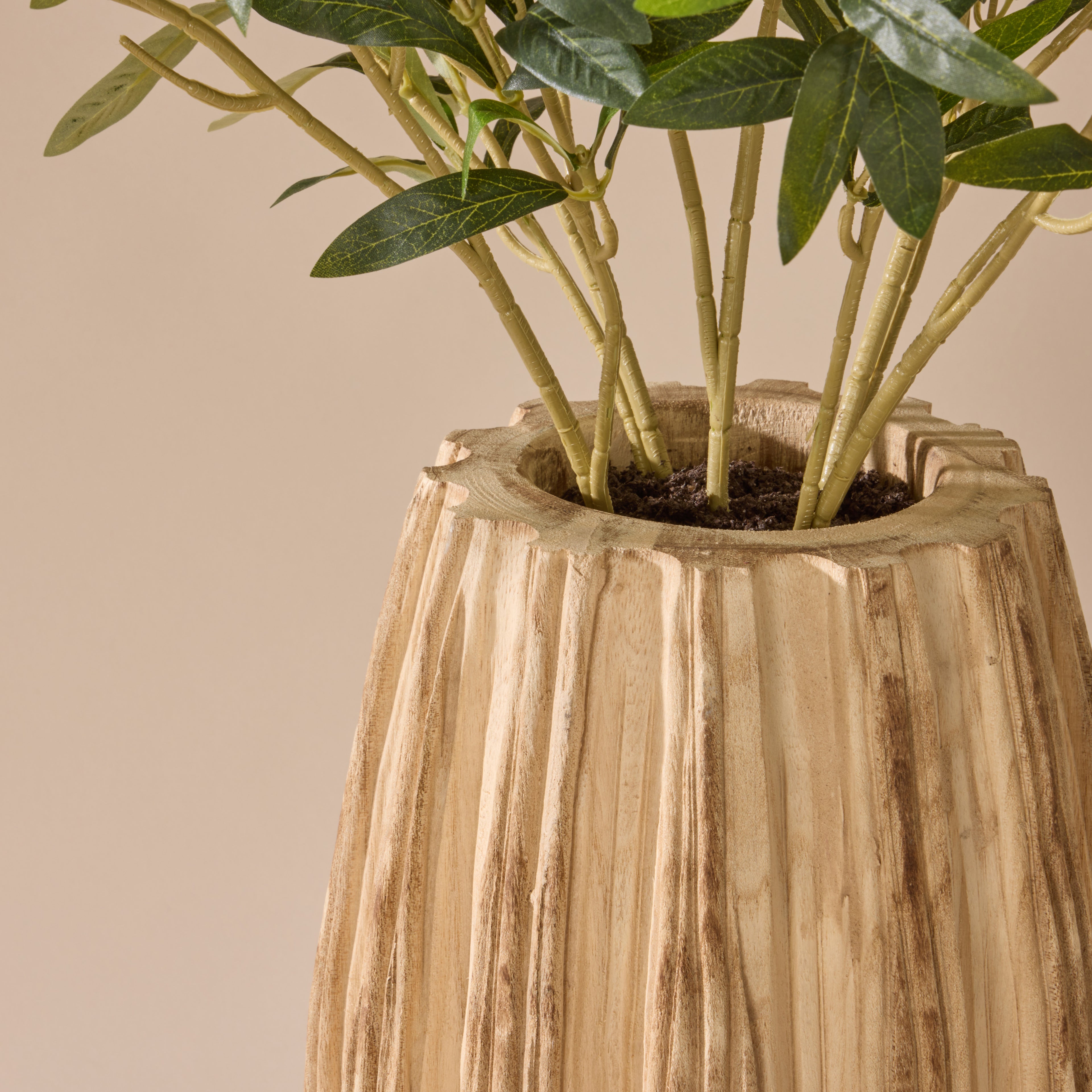 Faux Olive - Dansk Ribbed Vase | Natural - 80cm